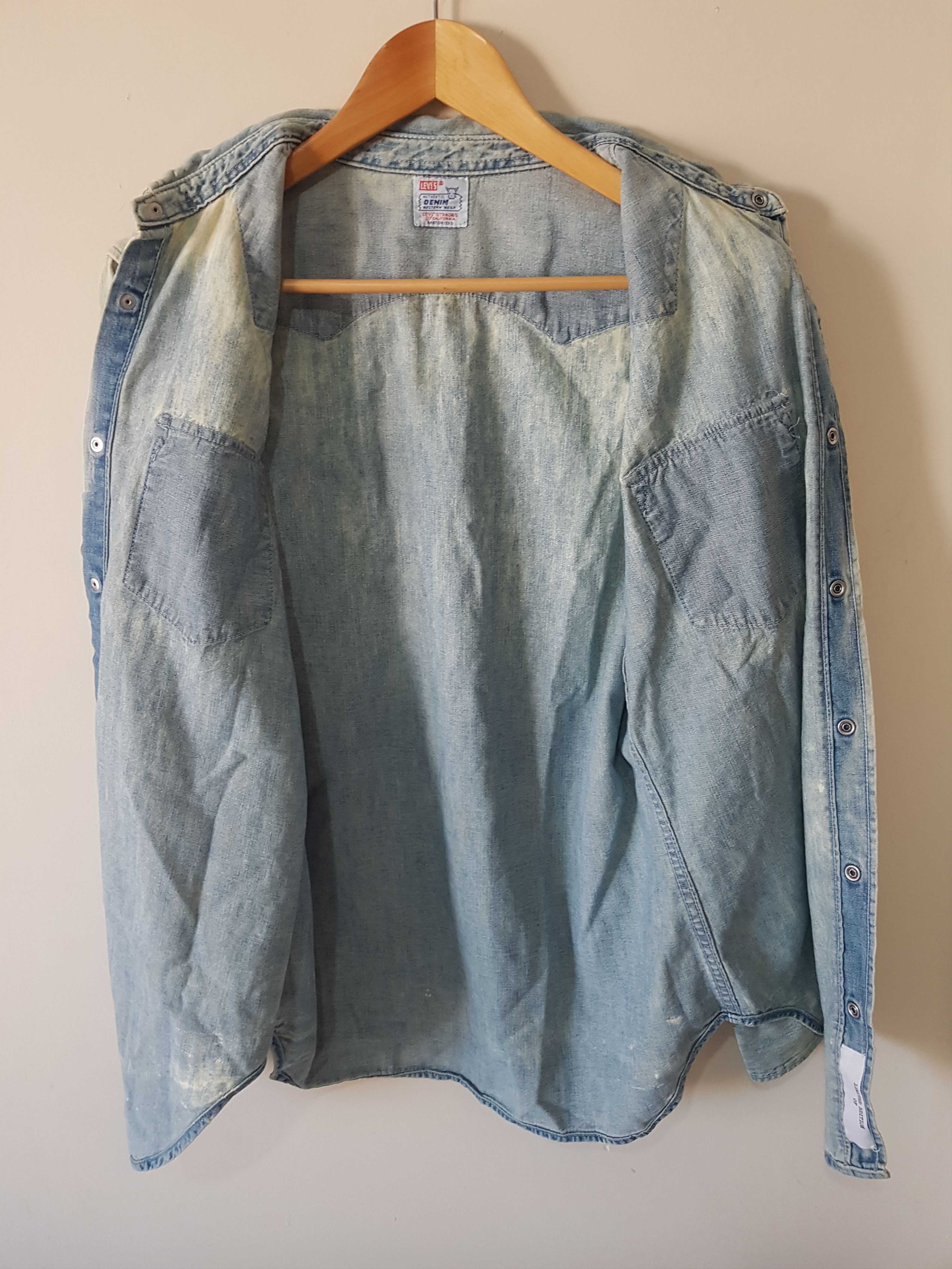 Levi's Vintage Clothing LVC 50's Shorthorn Western Denim Shirt Size US M / EU 48-50 / 2 - 8 Thumbnail