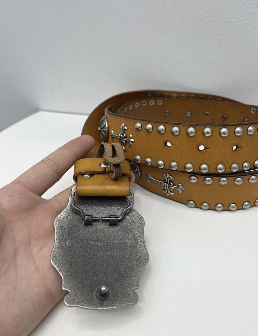 Japanese Brand Chrome Hearts Style Leather Belt Size 38 - 3 Thumbnail
