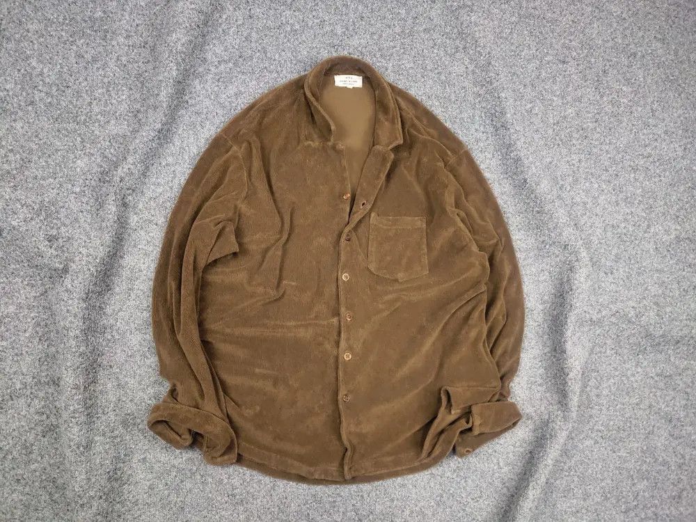Vintage Plus 315 Designed in Lisbon Overshirt Button Velour brown Size US XL / EU 56 / 4 - 1 Thumbnail