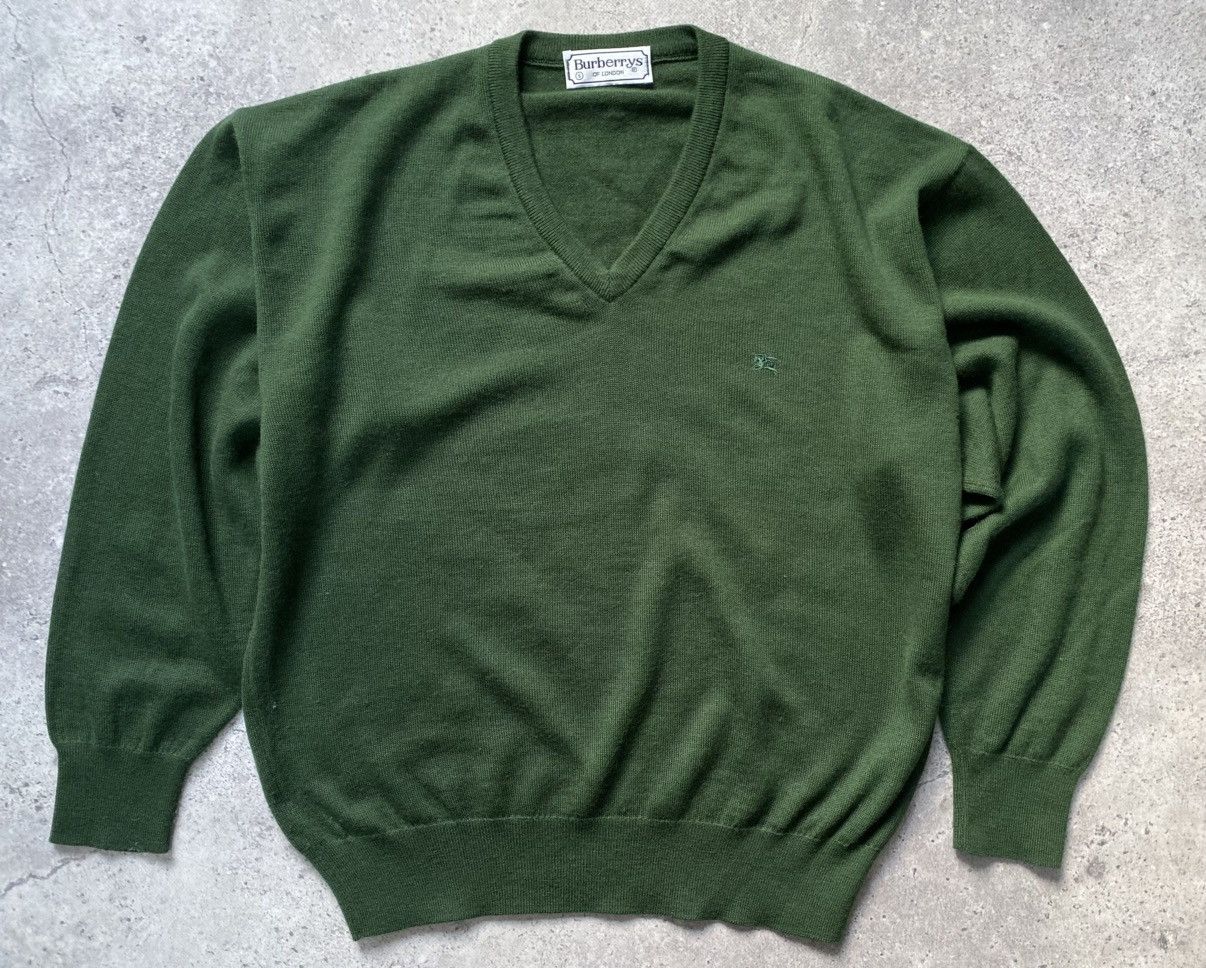 Burberry Vintage 90s Burberrys London Sweater V-Neck Old Money Style Size US L / EU 52-54 / 3 - 1 Thumbnail