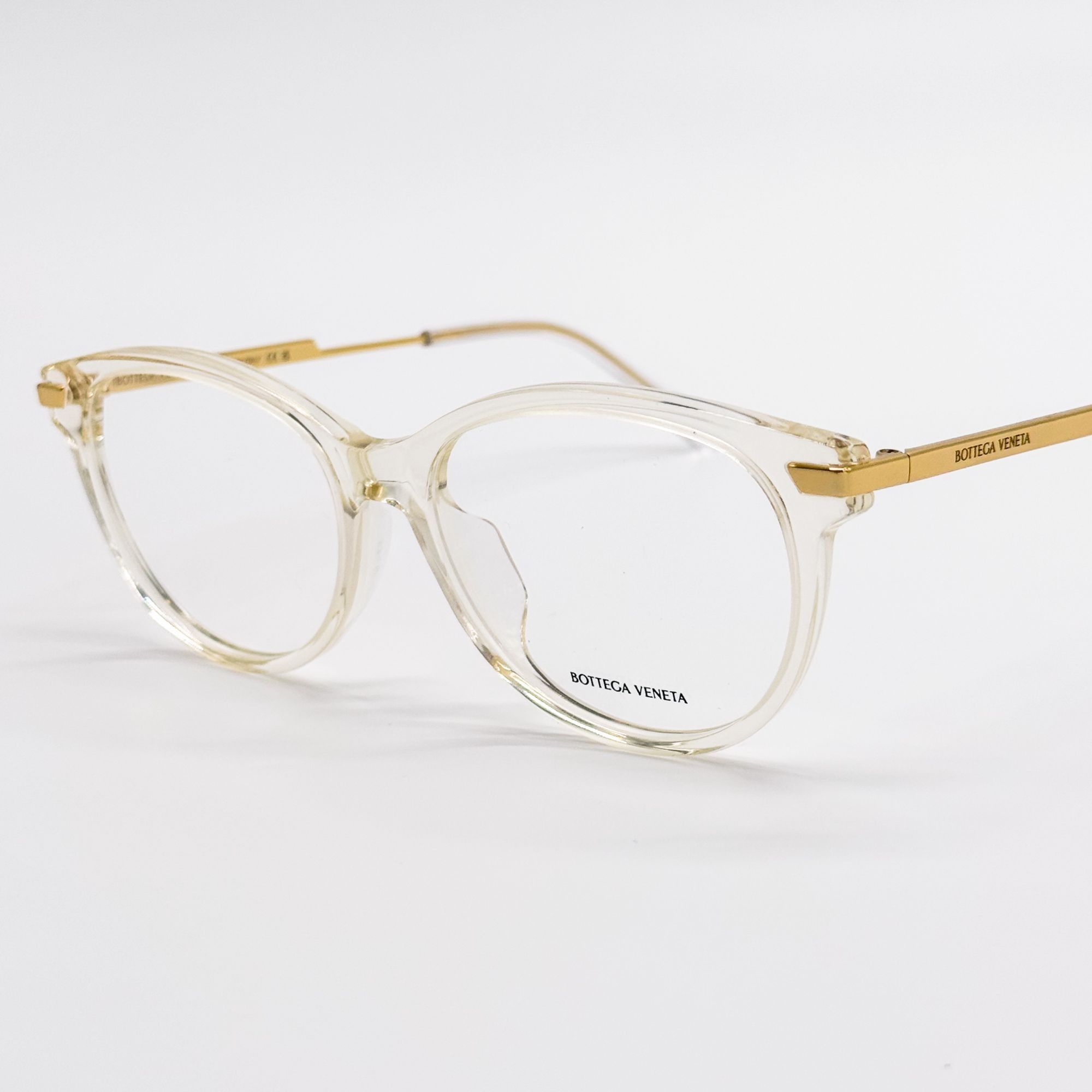 Bottega Veneta NEW BOTTEGA VENETA EYEGLASSES BV1039O 003 ROUND BEIGE TRANSP Size ONE SIZE - 6 Thumbnail