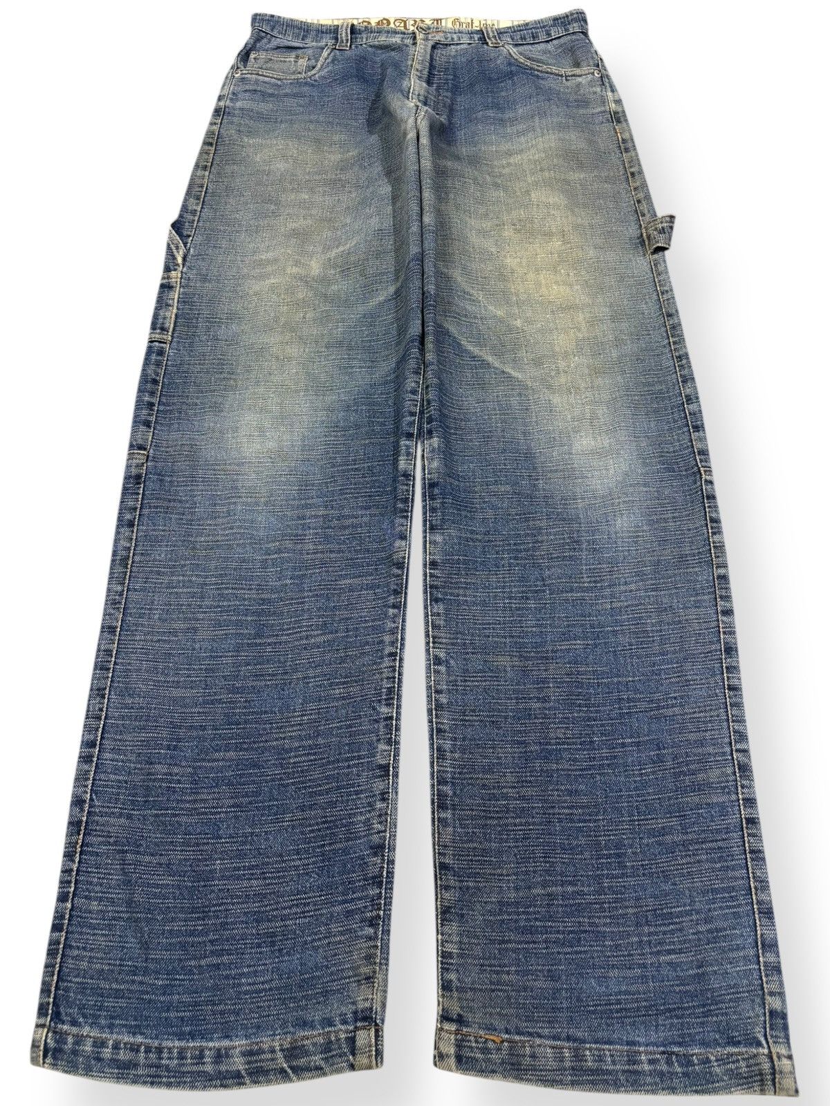 JNCO Vintage 90s Conart Faded Washed Baggy Carpenter Jeans Size US 33 - 1 Thumbnail