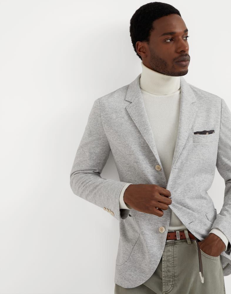 Brunello Cucinelli o1w1db10825 Cashmere Suit-Type Jacket in Grey Size US L / EU 52-54 / 3 - 4 Thumbnail