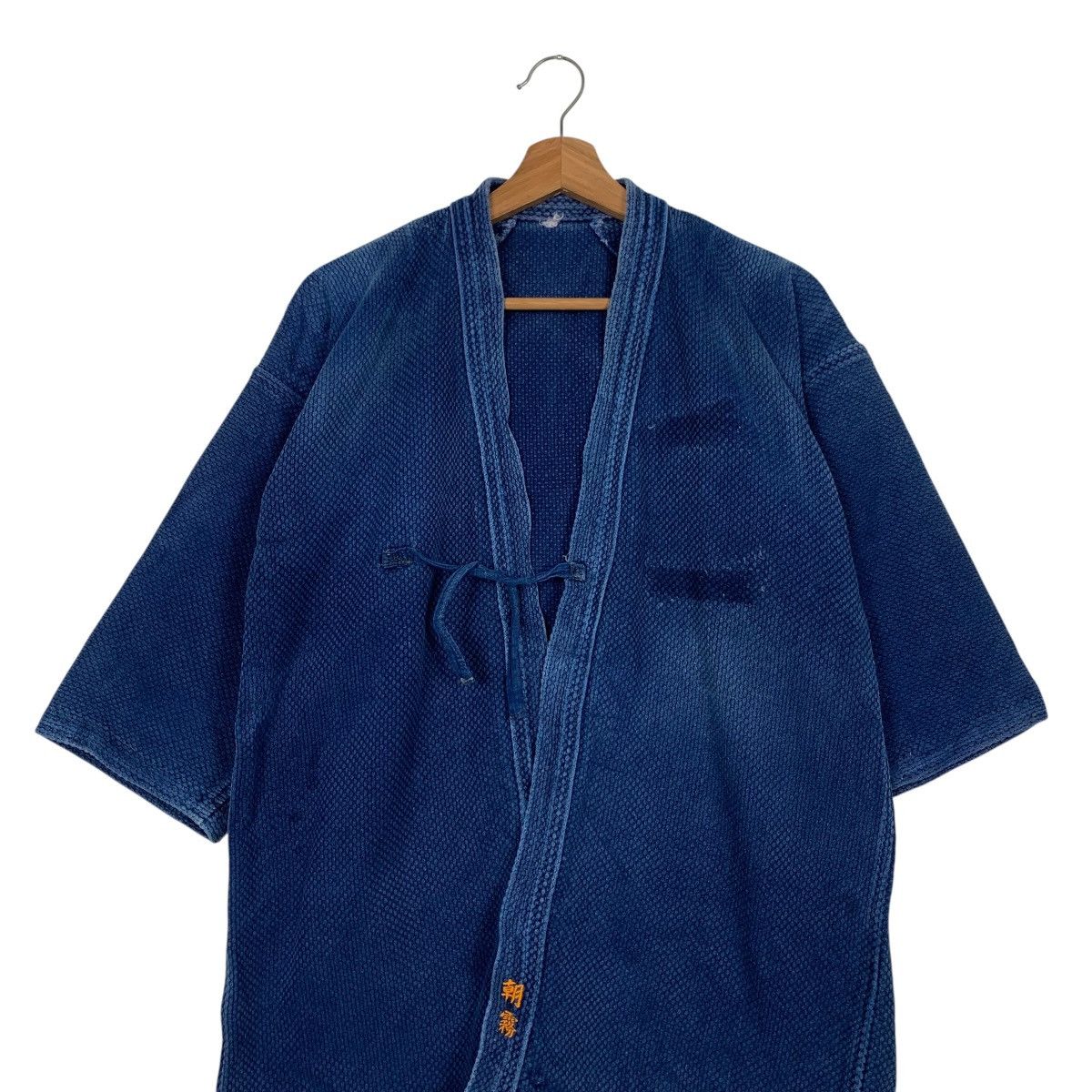 Vintage Indigo Sashiko Thick Weave Kimono Hanten Jacket #3566-C163 Size US M / EU 48-50 / 2 - 2 Thumbnail