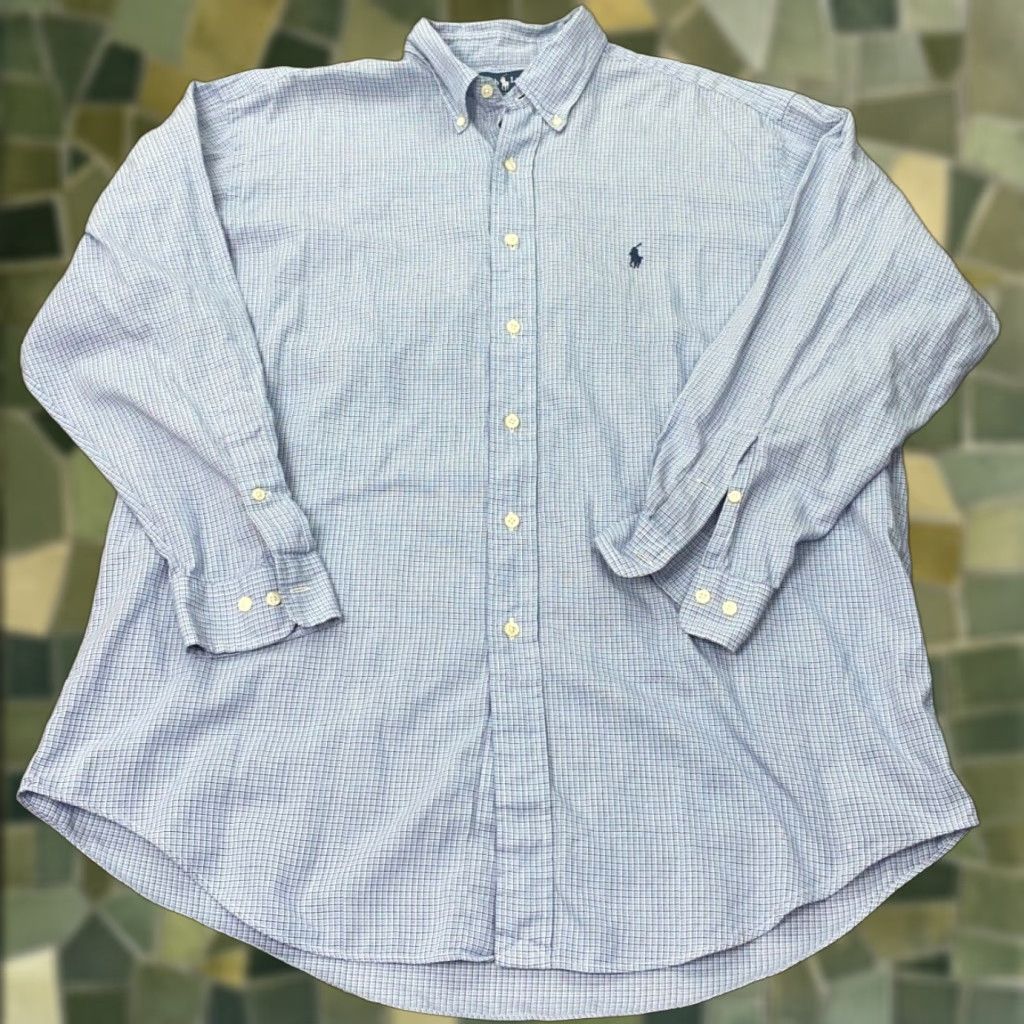 Ralph Lauren VINTAGE Ralph Lauren Button-Up Shirt Mens Size 16.5 Blue Plaid Long Sleeve 90s Size US L / EU 52-54 / 3 - 1 Thumbnail