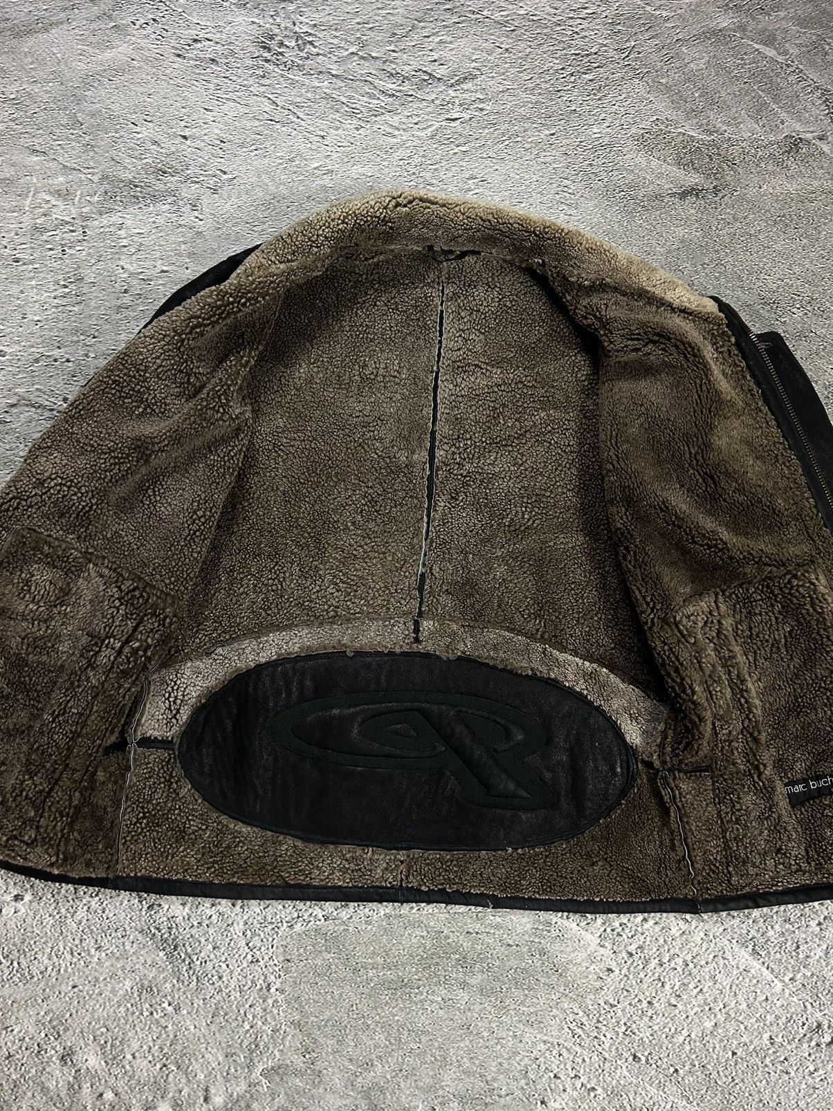 Marc Buchanan Pelle Pelle leather jacket sherpa fur black big logo 90s Size US XL / EU 56 / 4 - 8 Thumbnail