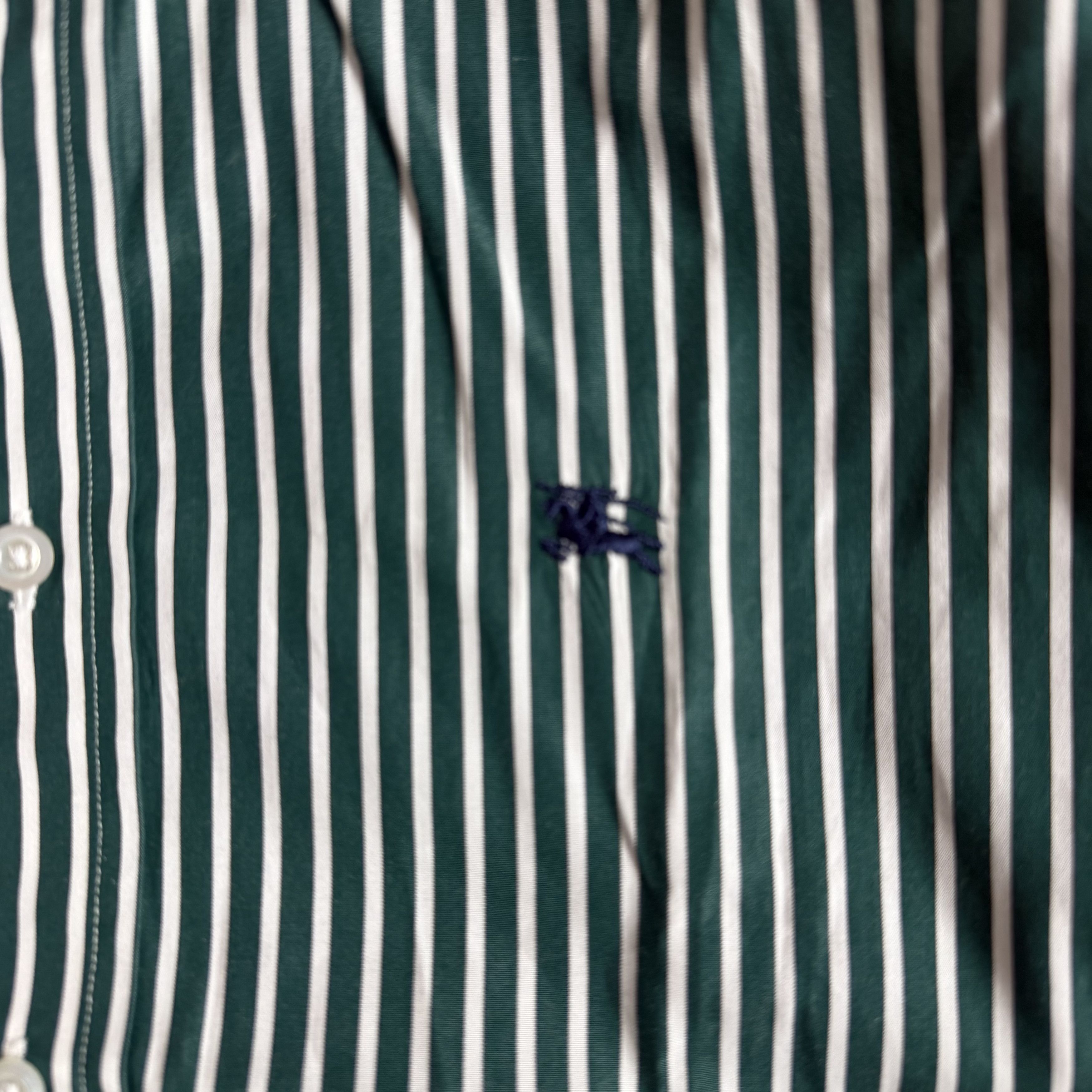 Burberry Burberry London Green Striped Button Down Shirt Size US M / EU 48-50 / 2 - 10 Thumbnail
