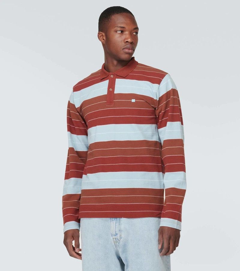 Acne Studios Striped Long Sleeve Polo