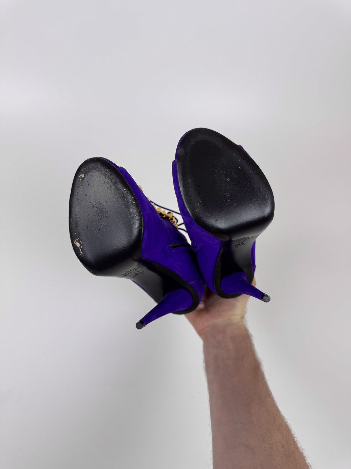 Designer × Giuseppe Zanotti Giuseppe Zanotti Open Ankle Boots Suede Stiletto High Heel Size US 10 / IT 40 - 9 Thumbnail
