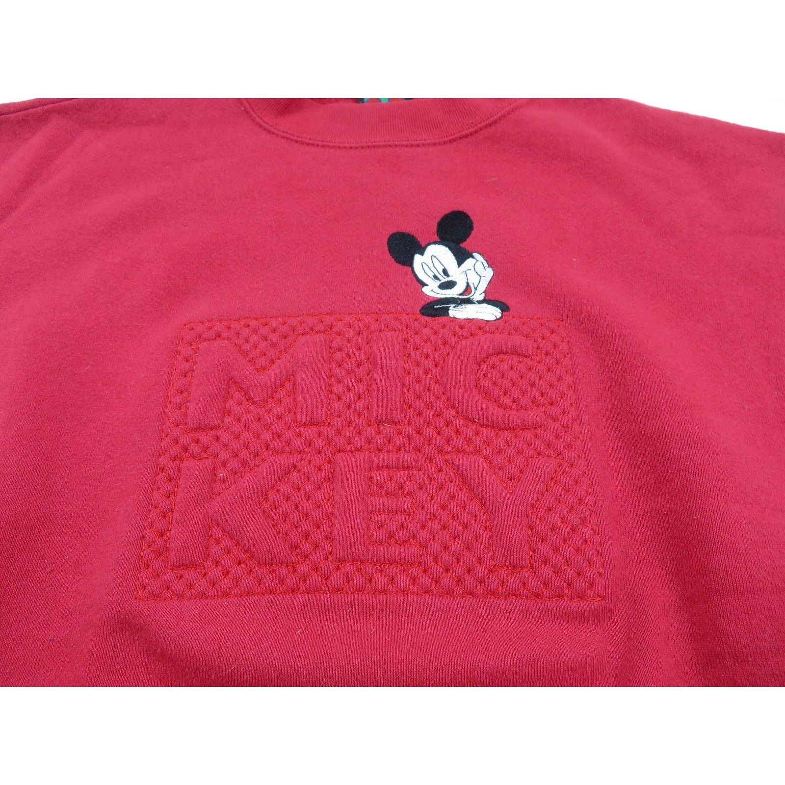 Mickey Unlimited Mickey Mouse Sweatshirt, Jerry Leigh, Red Embossed XL 1990s Size US XL / EU 56 / 4 - 2 Thumbnail