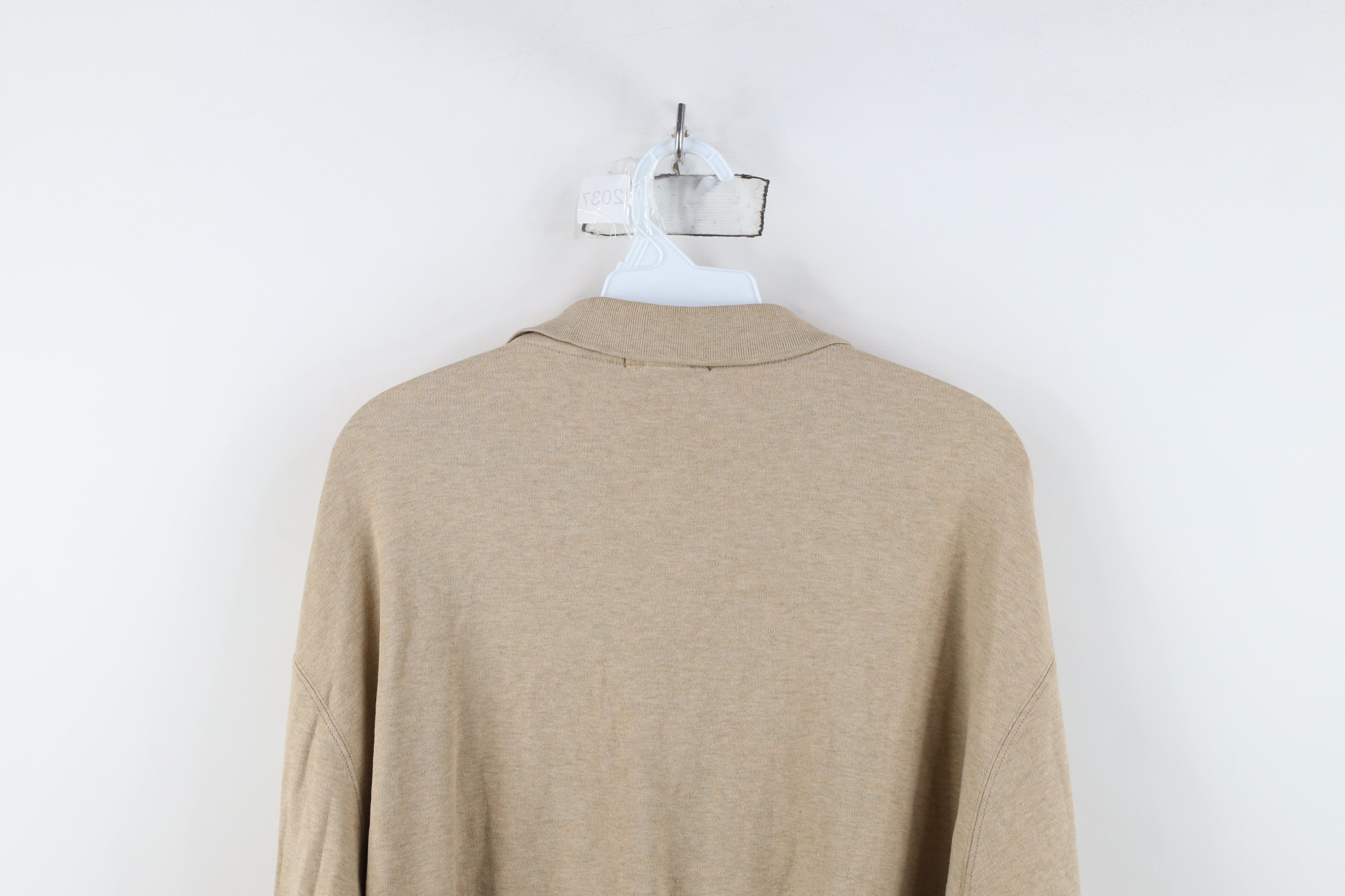 Lands' End Vintage Lands End Cotton Long Sleeve Rugby Polo Shirt Beige Size US XXL / EU 58 / 5 - 12 Thumbnail