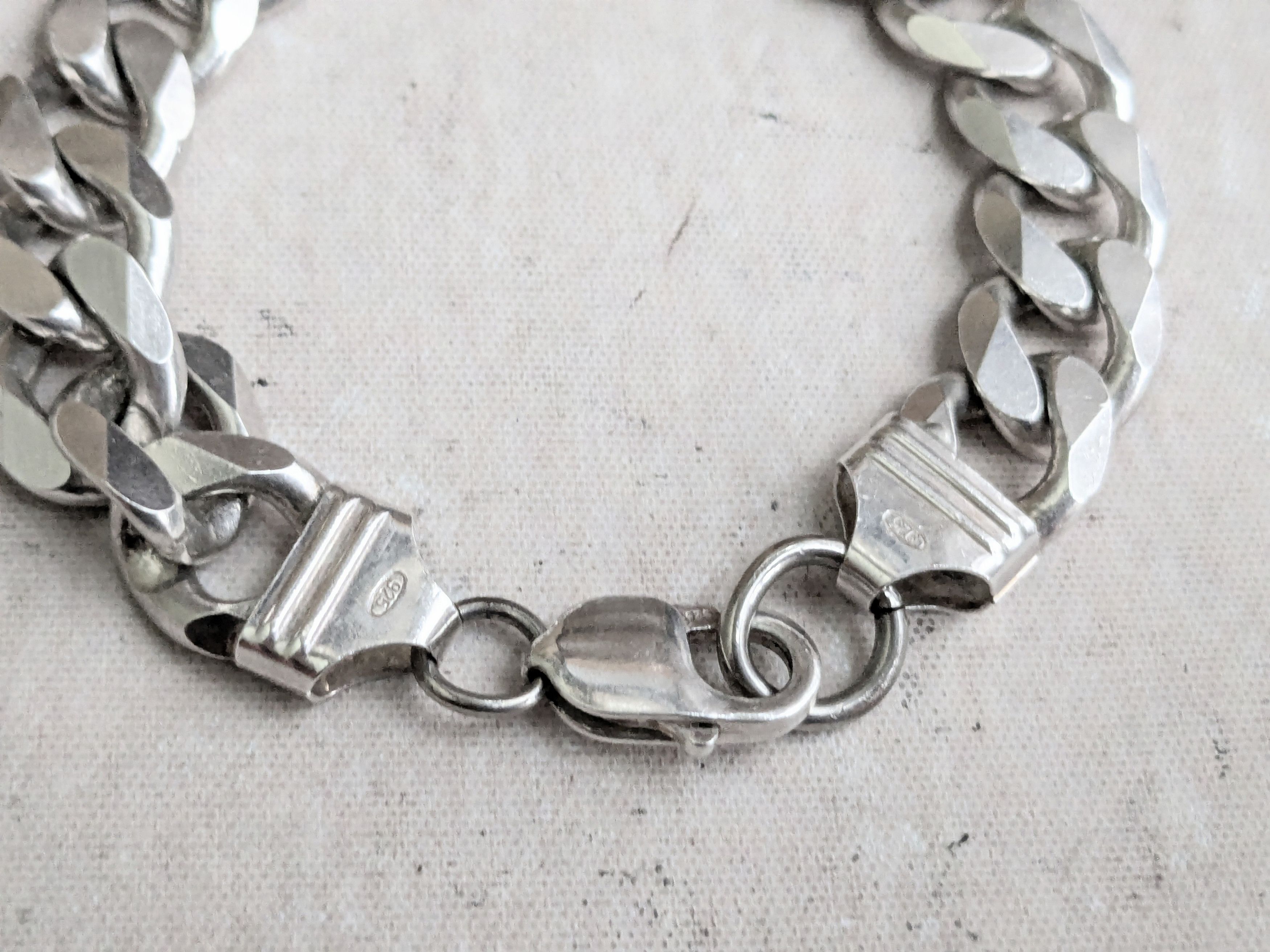 Jewelry Vintage Sterling Silver Bracelet Cuban Link Chain 8.5 Size ONE SIZE - 3 Thumbnail