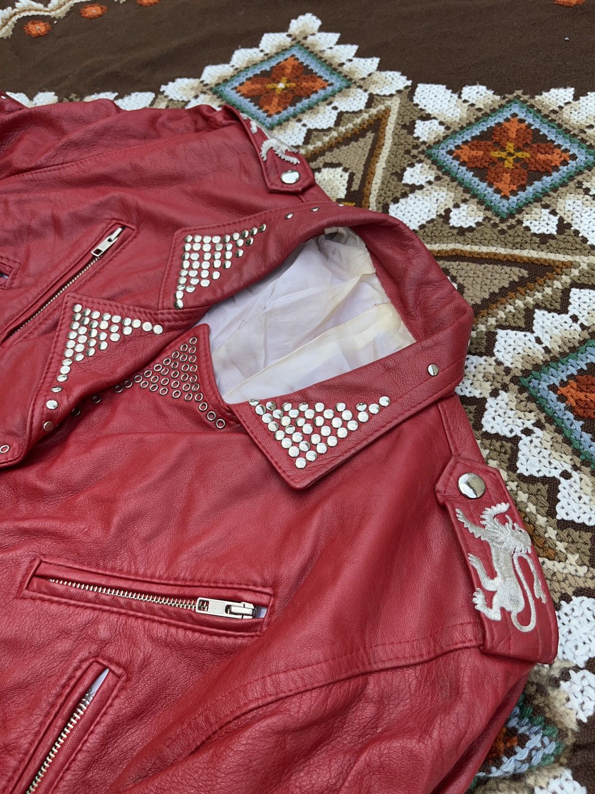 Seditionaries × Vintage Vintage 80s Studded Cropped Leather Jacket Punk Style Size L / US 10 / IT 46 - 4 Thumbnail