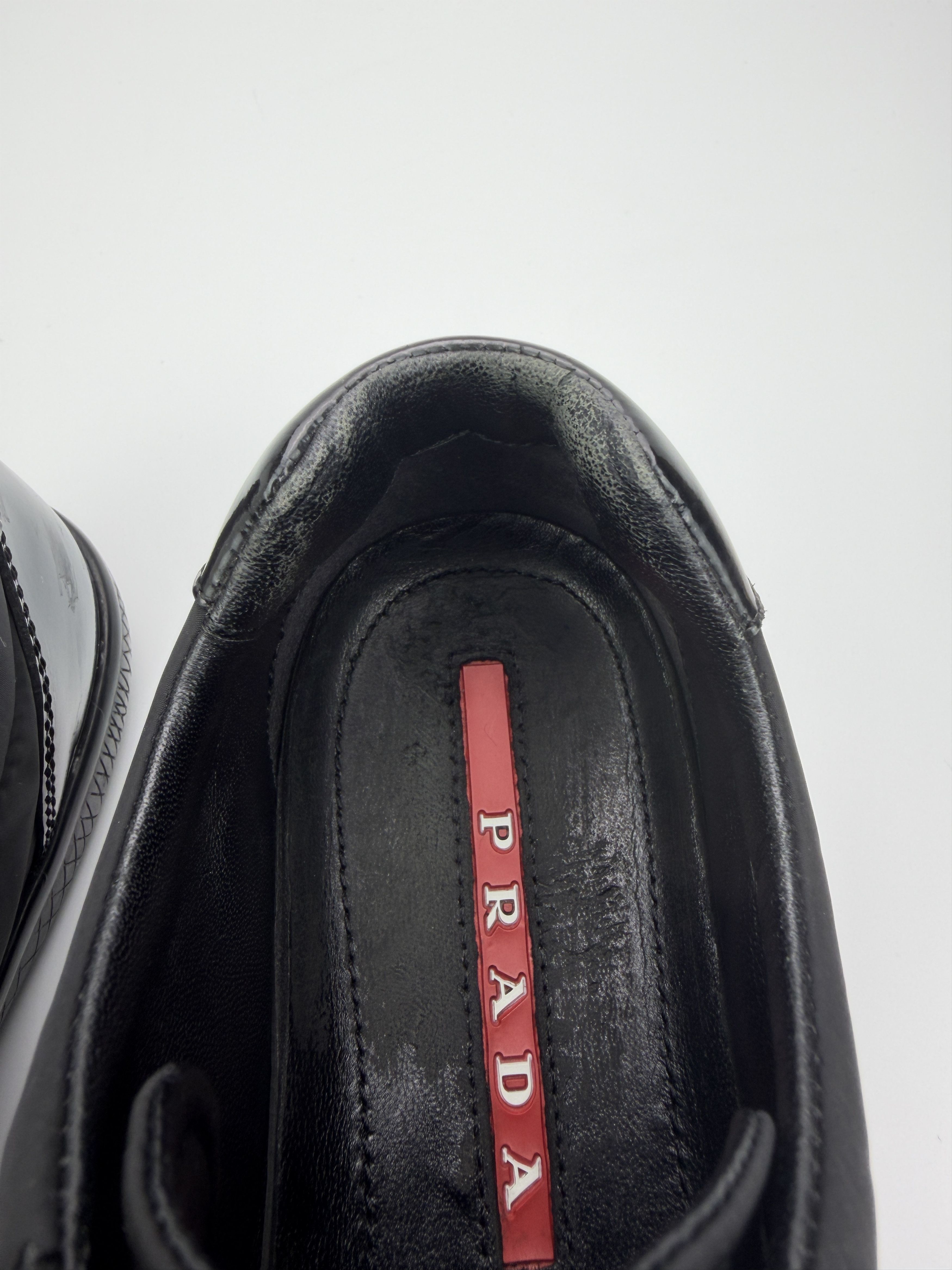 Prada Vintage Prada Black Leather Nylon Low Top Sneakers Size US 8 / EU 41 - 15 Thumbnail
