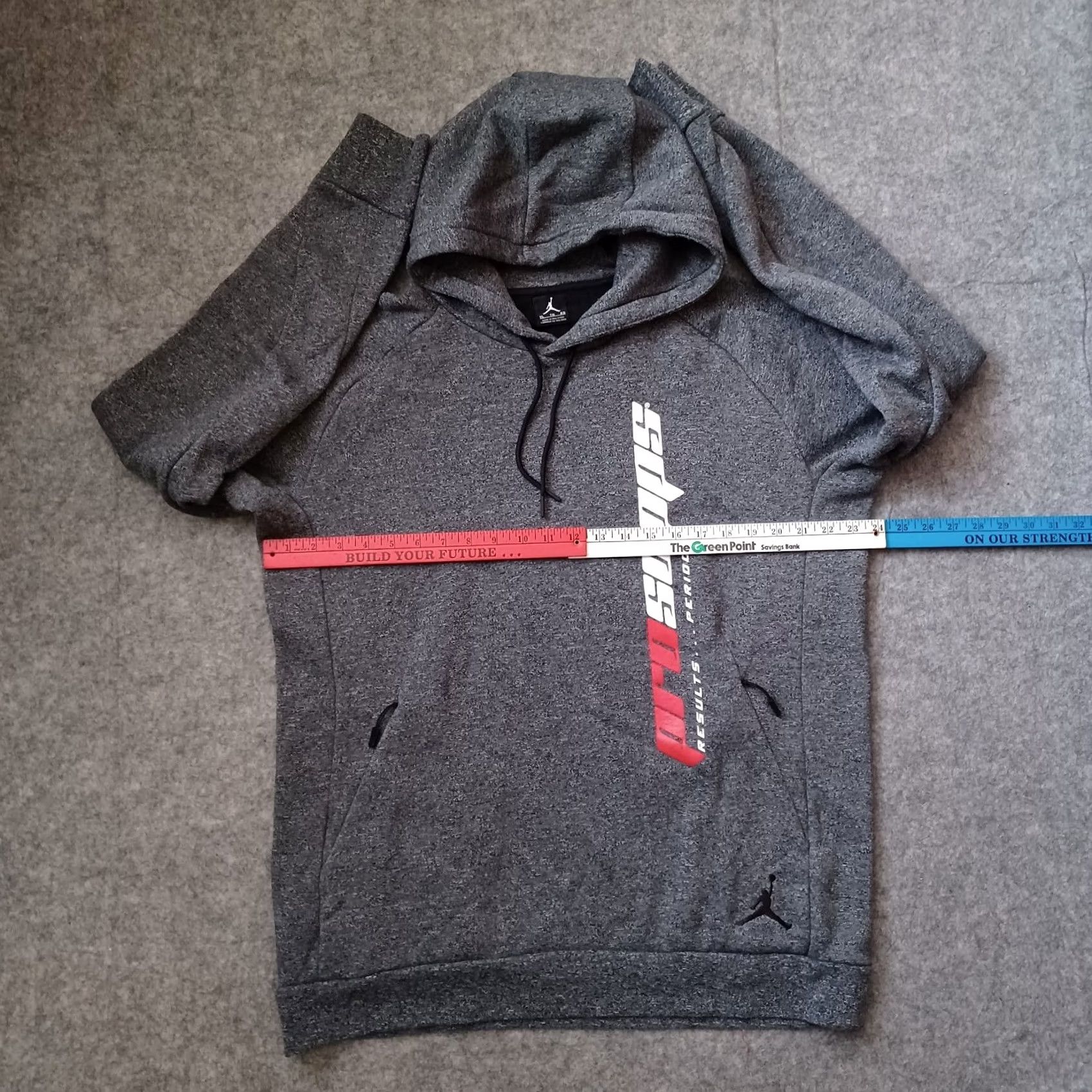 Jordan Brand Nike Air Jordan Hoodie Men XL Gray Jumpman Logo Sweatshirt Pro Supps Zip Pockets Size US XL / EU 56 / 4 - 4 Thumbnail