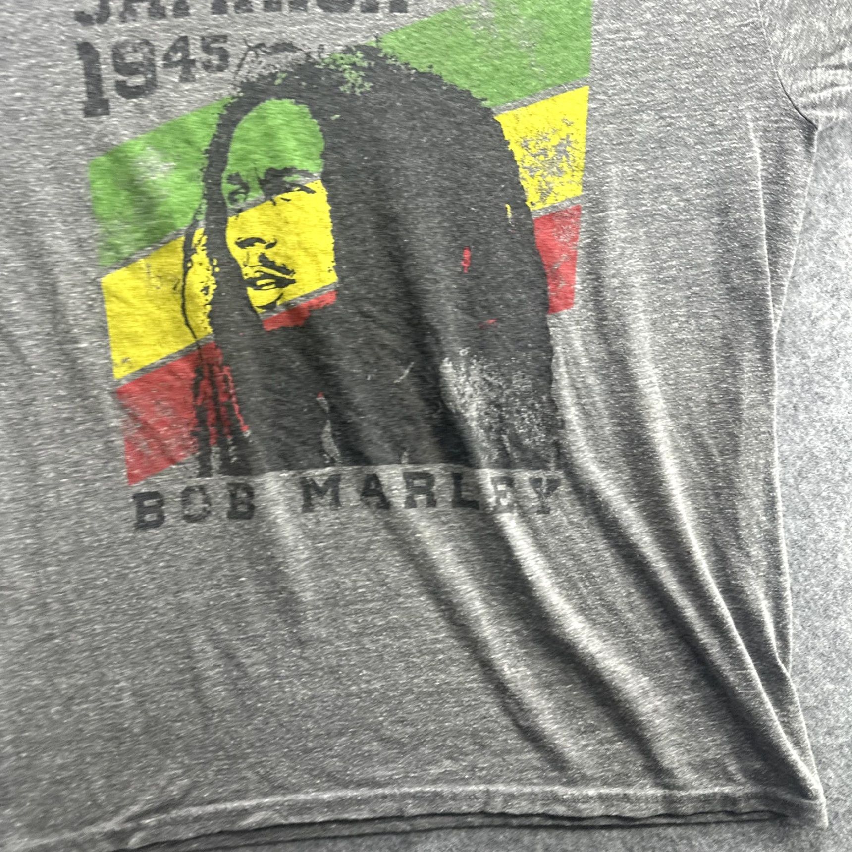 Vintage VINTAGE Bob Marley Shirt Mens Large Gray Kingston Jamaica 1945 Reggae Music Graphic Tee Size US M / EU 48-50 / 2 - 5 Thumbnail