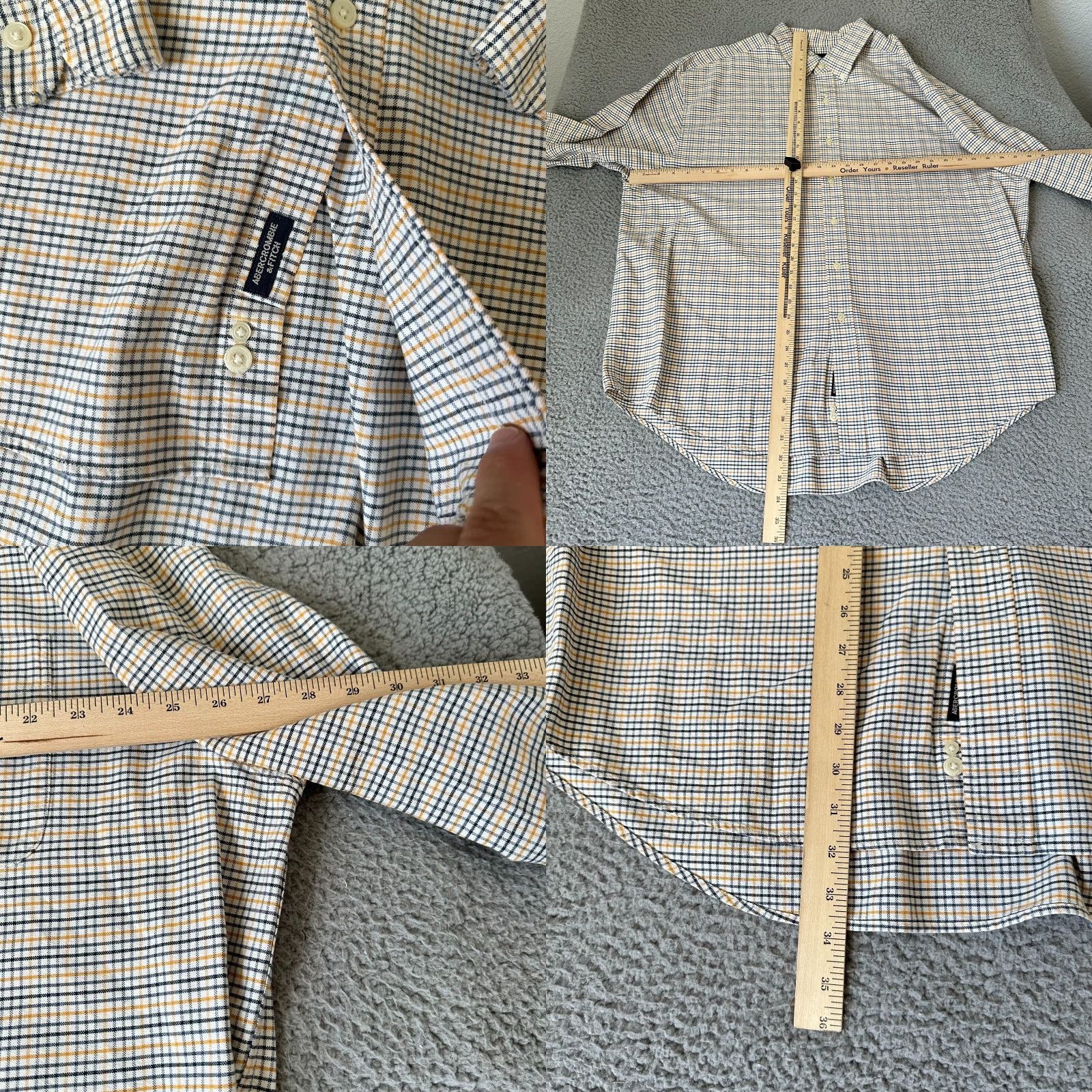 Abercrombie & Fitch VINTAGE Abercrombie & Fitch Shirt Mens XL White Twill Camp Check Button-Up Long Sleeve Collared Logo 90s Retro Preppy Casual Size US XL / EU 56 / 4 - 8 Thumbnail