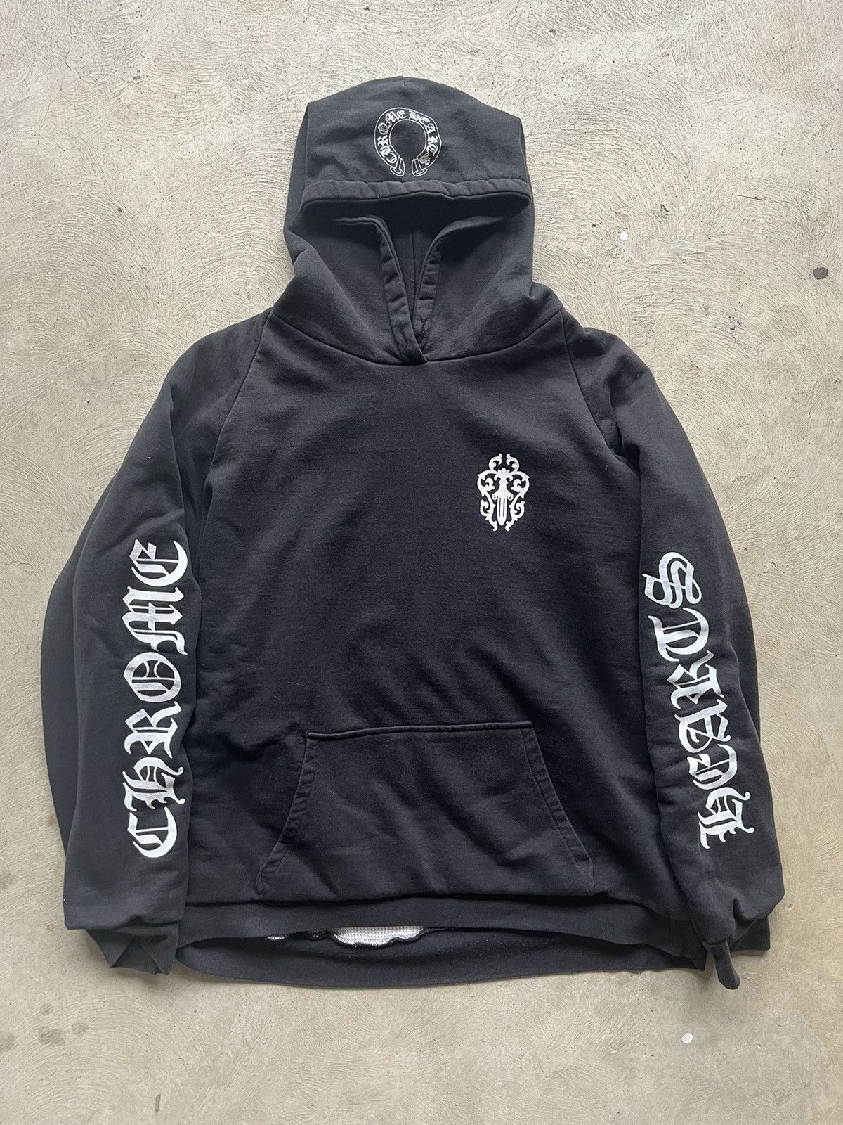 CHROME HEARTS VINTAGE CHROME HEARTS DAGGER THERMAL LINED HOODIE | L