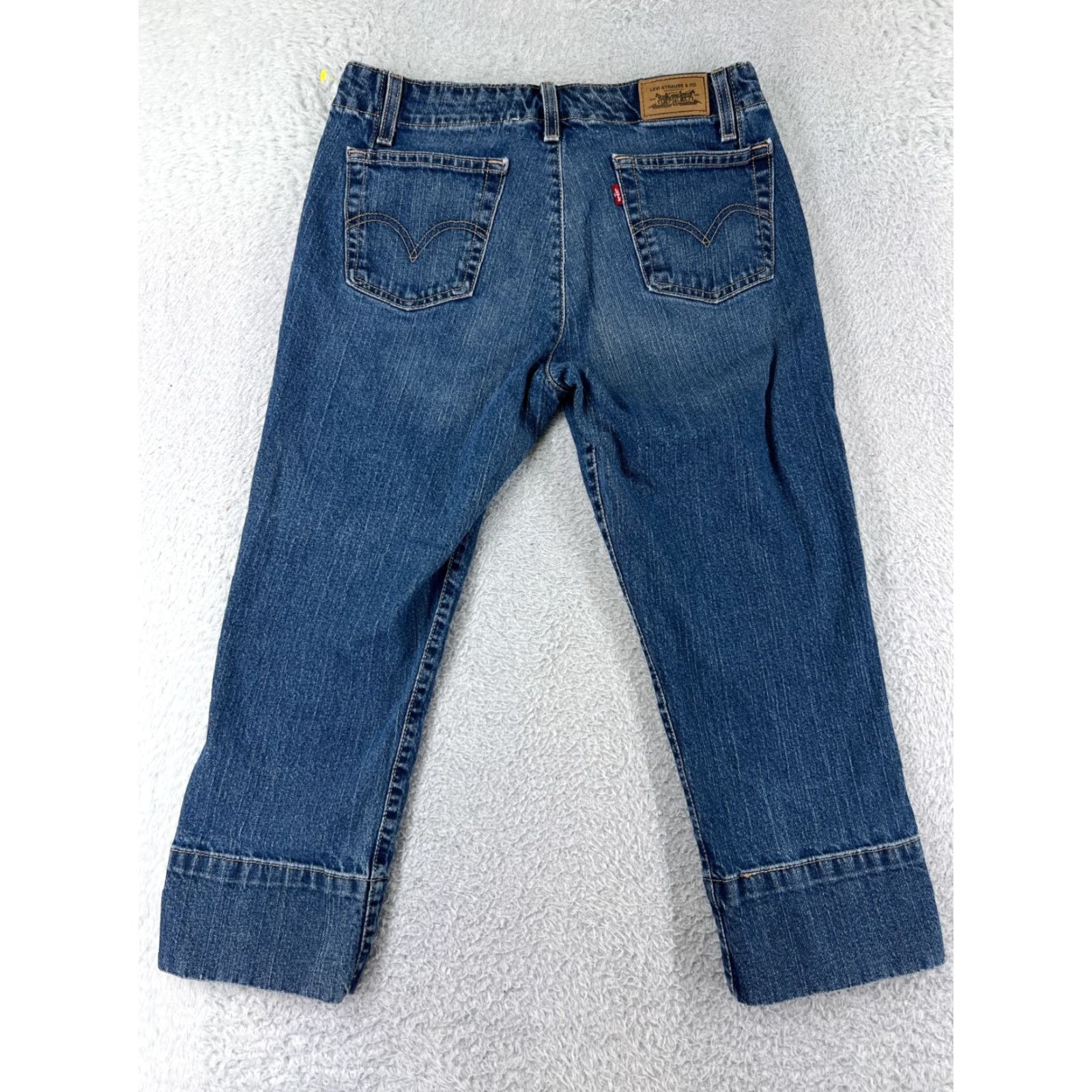 Levi's Levis Jeans Women 8 Blue Denim 515 Bootcut Mid Rise 29x27 Cotton Blend Zip Pockets Distressed Stretch Regular 5-Pocket Design Womens Jeans Size 30" / US 8 / IT 44 - 2 Thumbnail