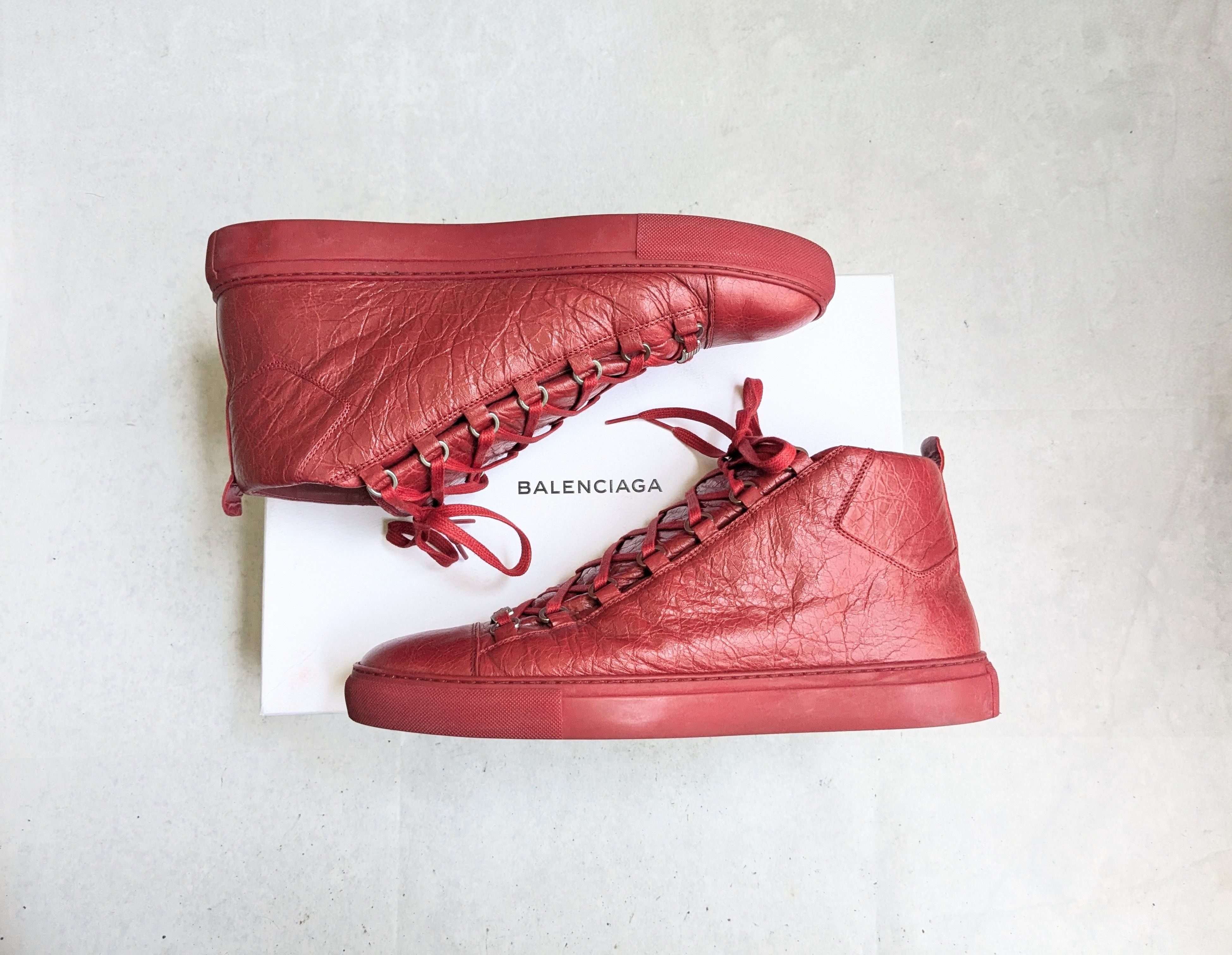 Balenciaga Balenciaga Arena Sneakers Red 14 High Tops Leather Size US 14 / EU 47 - 1 Thumbnail