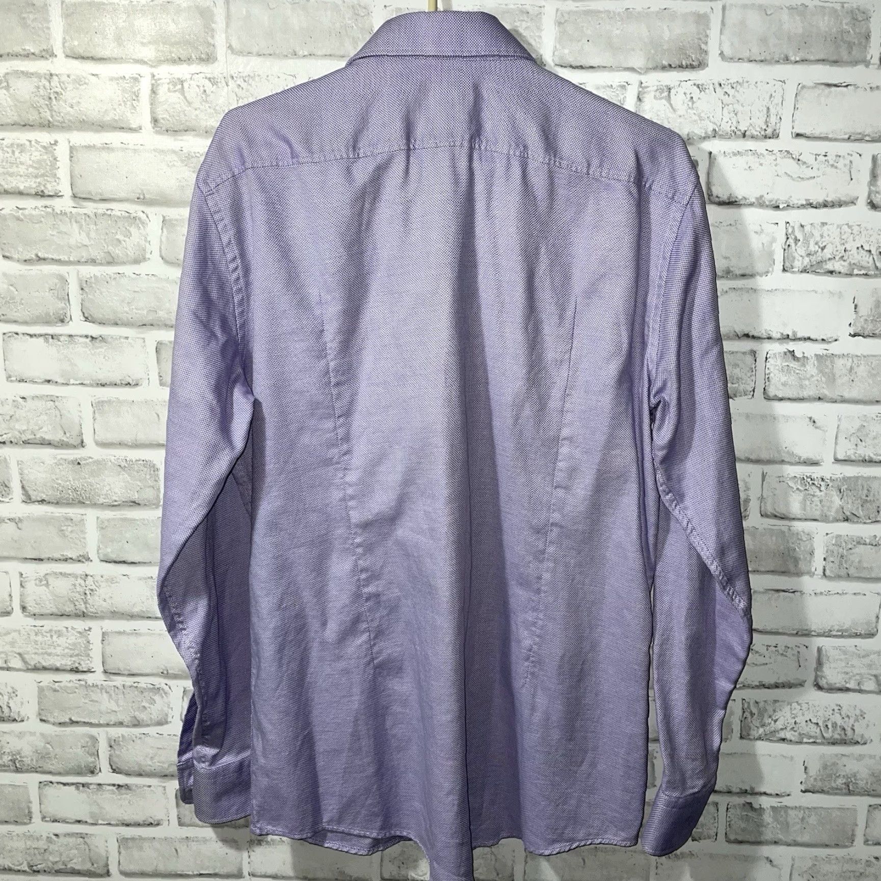 Hugo Boss HUGO BOSS Sharp Fit Long Sleeve Dress Shirt Men's Blue Size 16.5 Size 42R - 5 Thumbnail