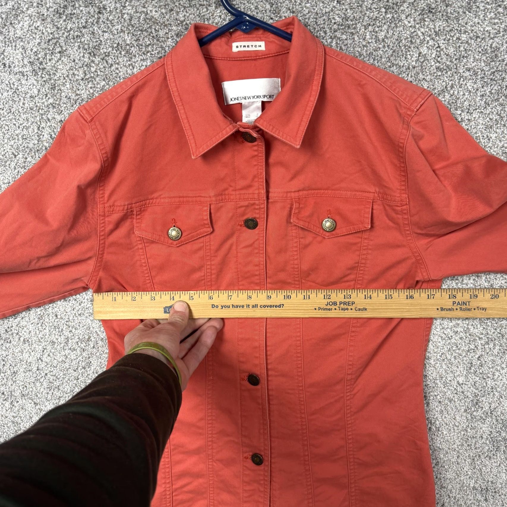 Jones New York Jones New York Sport Trucker Jacket Womens S Orange Twill Stretch Casual Daily Coat Size S / US 4 / IT 40 - 4 Thumbnail