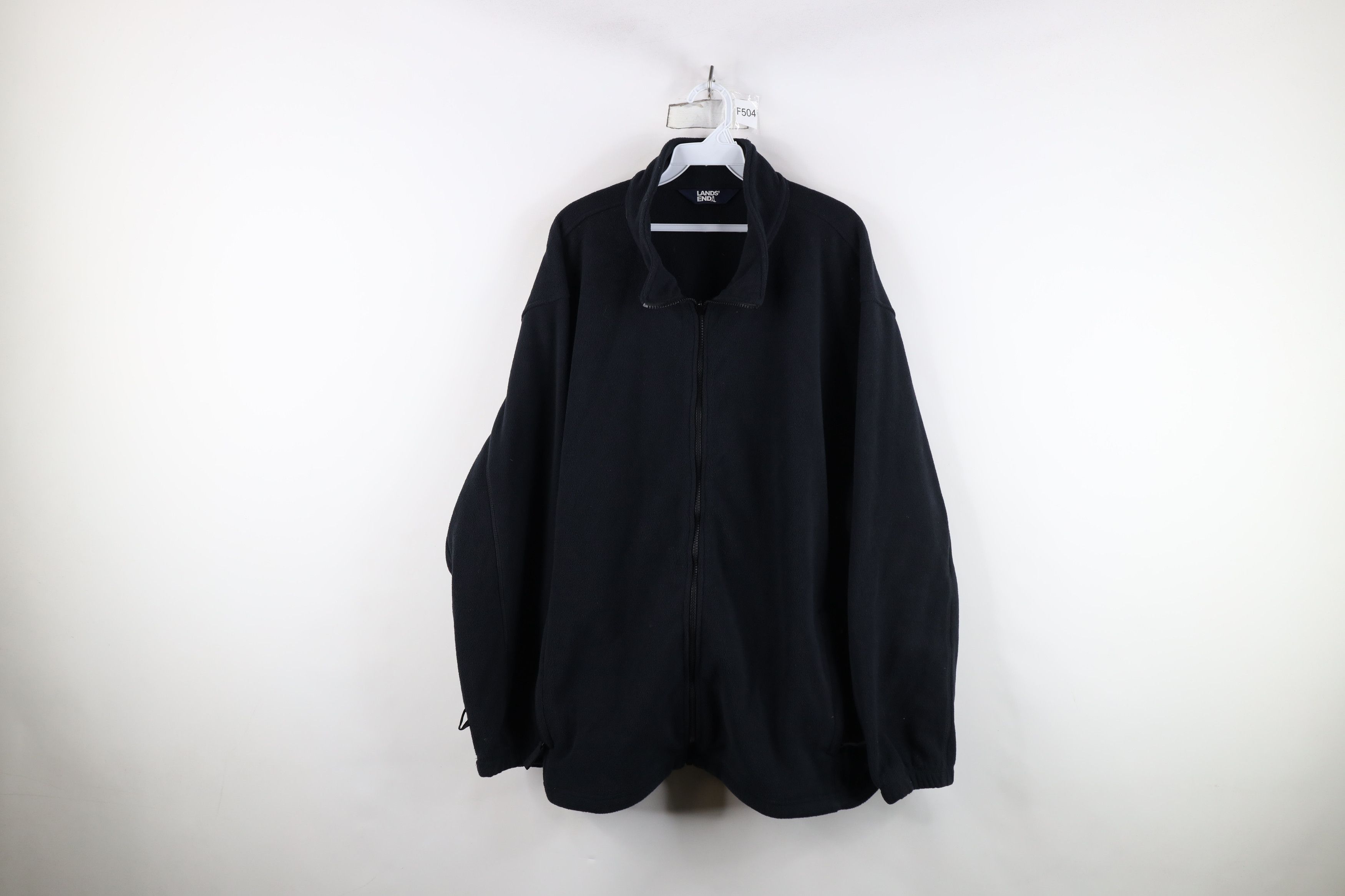 Lands' End Vintage Y2K Lands End Blank Full Zip Fleece Jacket Dark Blue Size US XXL / EU 58 / 5 - 1 Thumbnail