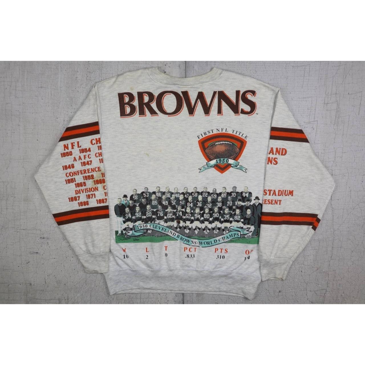 Vintage Vintage Long Gone Cleveland Browns NFL Crewneck Sweatshirt Size US L / EU 52-54 / 3 - 5 Thumbnail