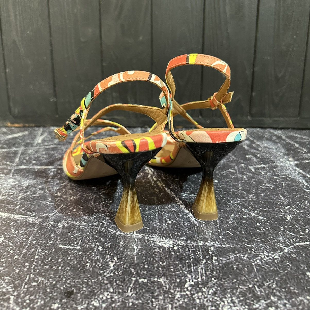 Japanese Brand Pedro Miralles Multi Floral Leather Heels Size 38 LV Style Size US 8 / IT 38 - 6 Thumbnail