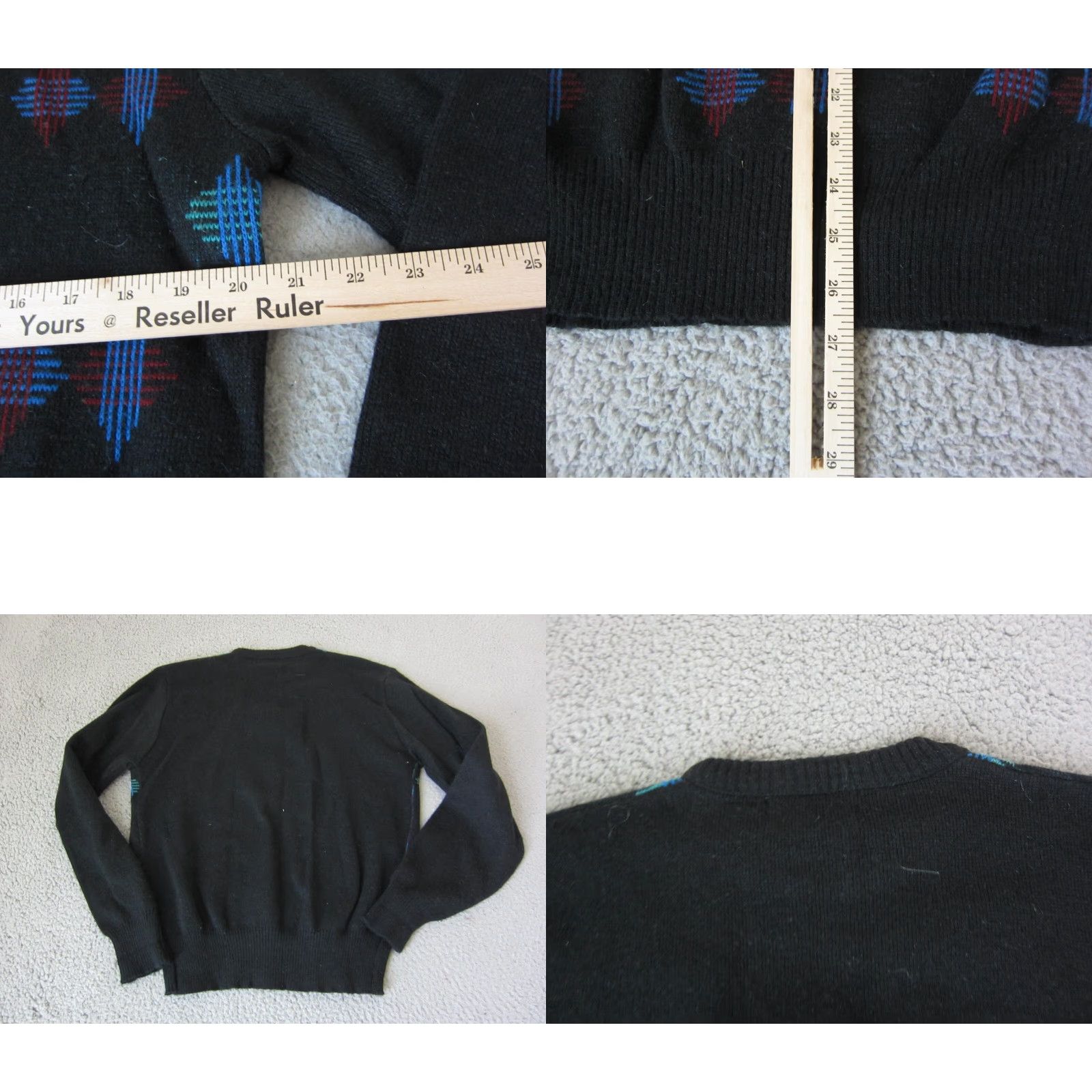 Vintage VINTAGE City Streets Sweater Mens XL Black Geometric Knit 80s 90s Pullover Knit Lightweight Casual Size US XL / EU 56 / 4 - 8 Thumbnail