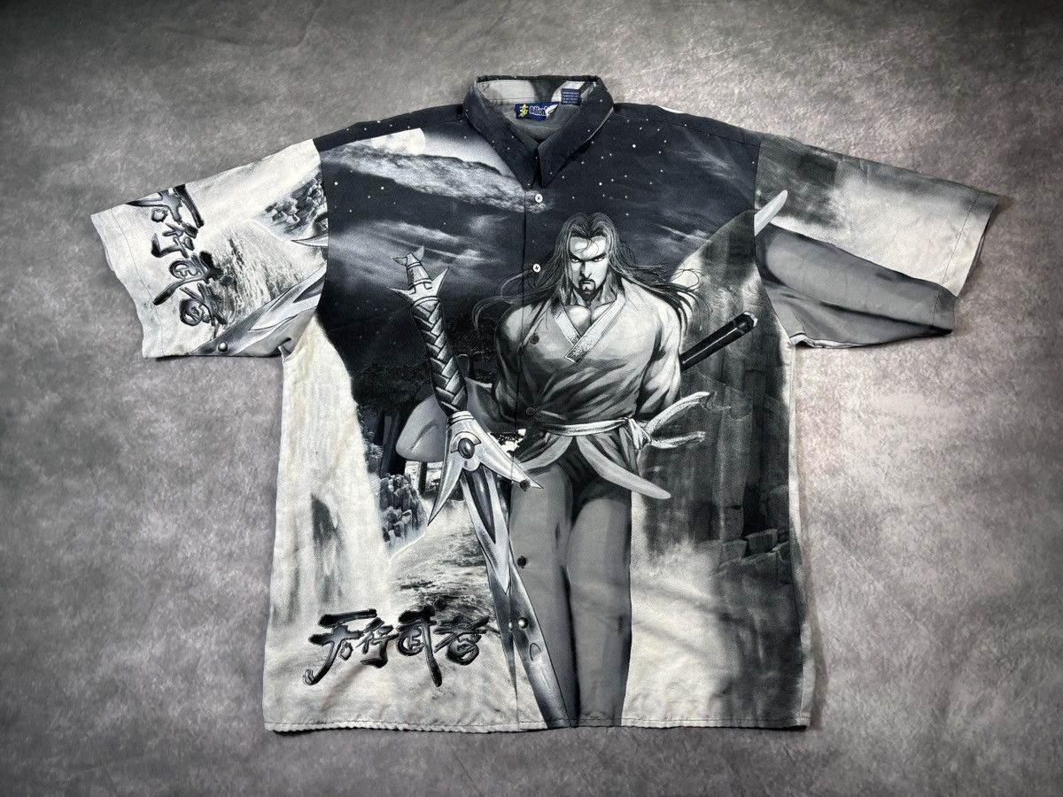 Japanese Brand × Vintage Vintage All Over Print Polo Shortsleeve Anime Edgy Y2K XL Size US XXL / EU 58 / 5 - 10 Thumbnail