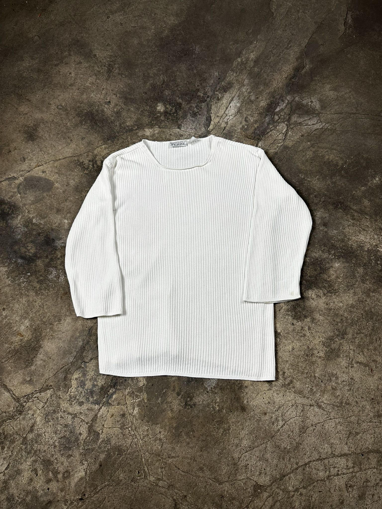 Gianfranco Ferre × Vintage Vintage Gianfranco Ferre Cable Cotton Knit Sweater Size L / US 10 / IT 46 - 1 Thumbnail