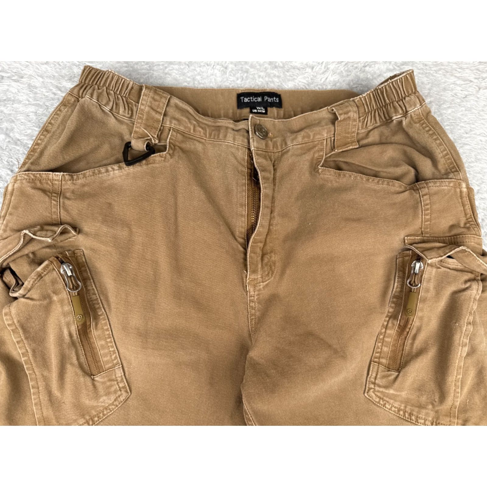 Doublet Brown Tactical Pants Men 34x30 Cargo Canvas Workwear Comfort Pockets Army Size US 34 / EU 50 - 4 Thumbnail
