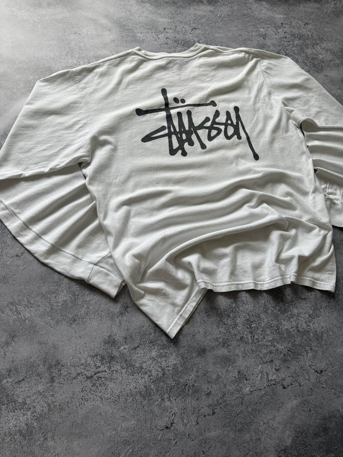 Stussy × Vintage Vintage Stussy Baggy White Long Sleeve size L Size US L / EU 52-54 / 3 - 5 Thumbnail