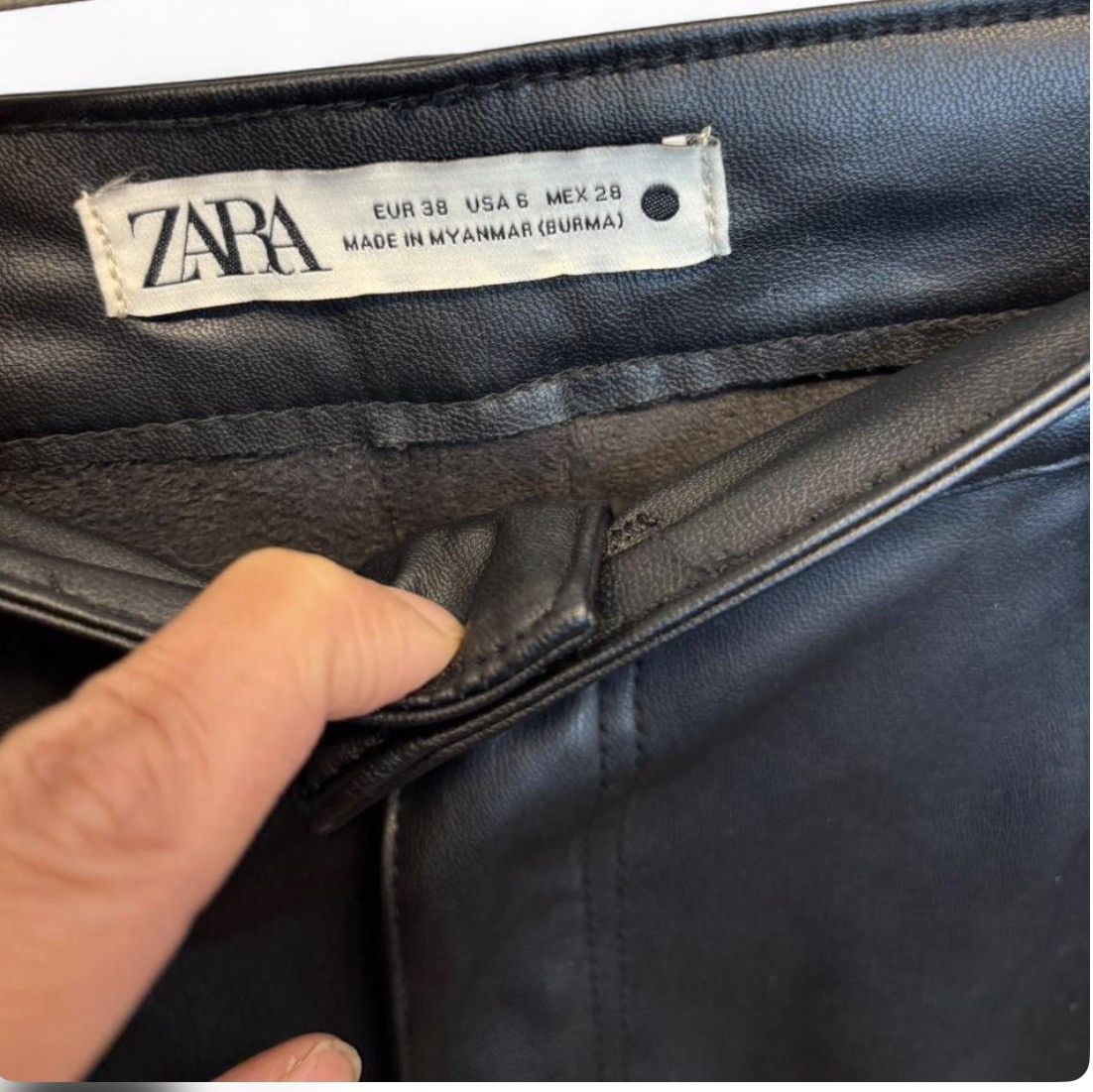 Zara Zara black leather pants Size 6 #leatherpants #biker tall Size 28" / US 6 / IT 42 - 3 Thumbnail