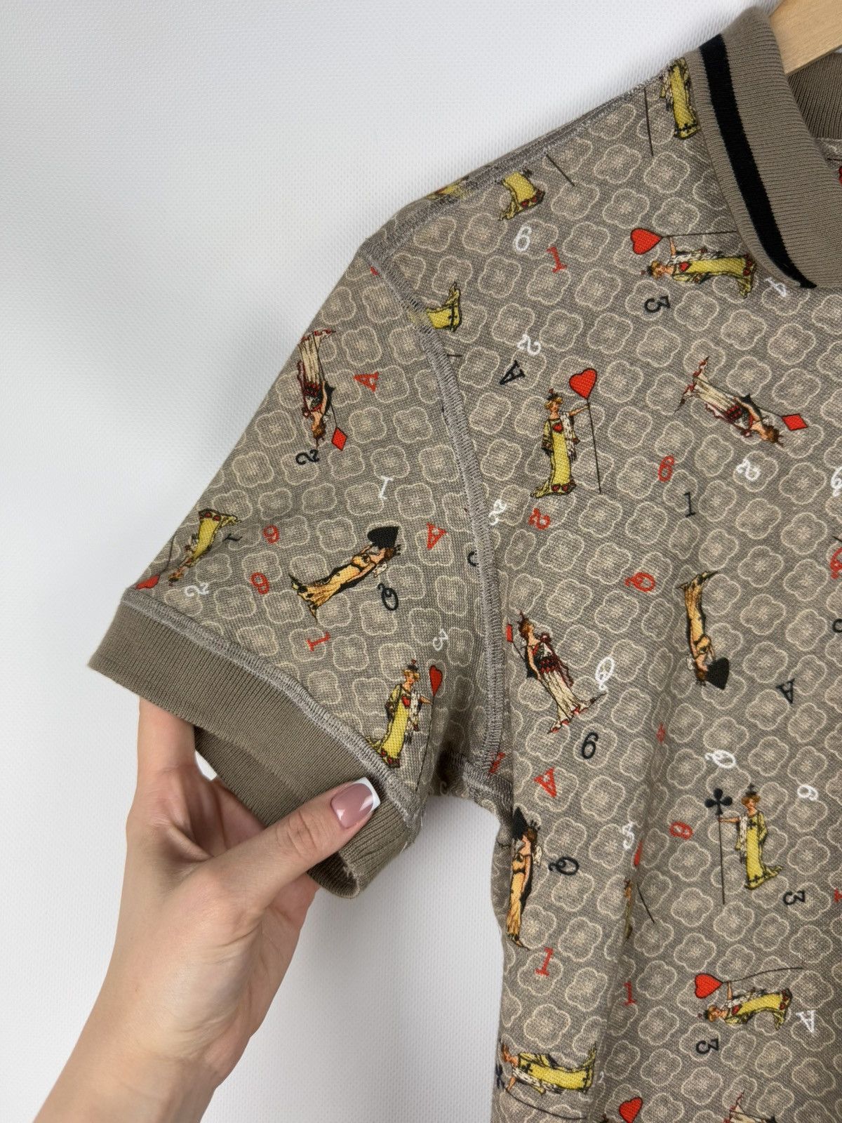 Dolce & Gabbana D&G Playing Cards Overprinted Short Sleeve Polo Shirt Size US M / EU 48-50 / 2 - 9 Thumbnail