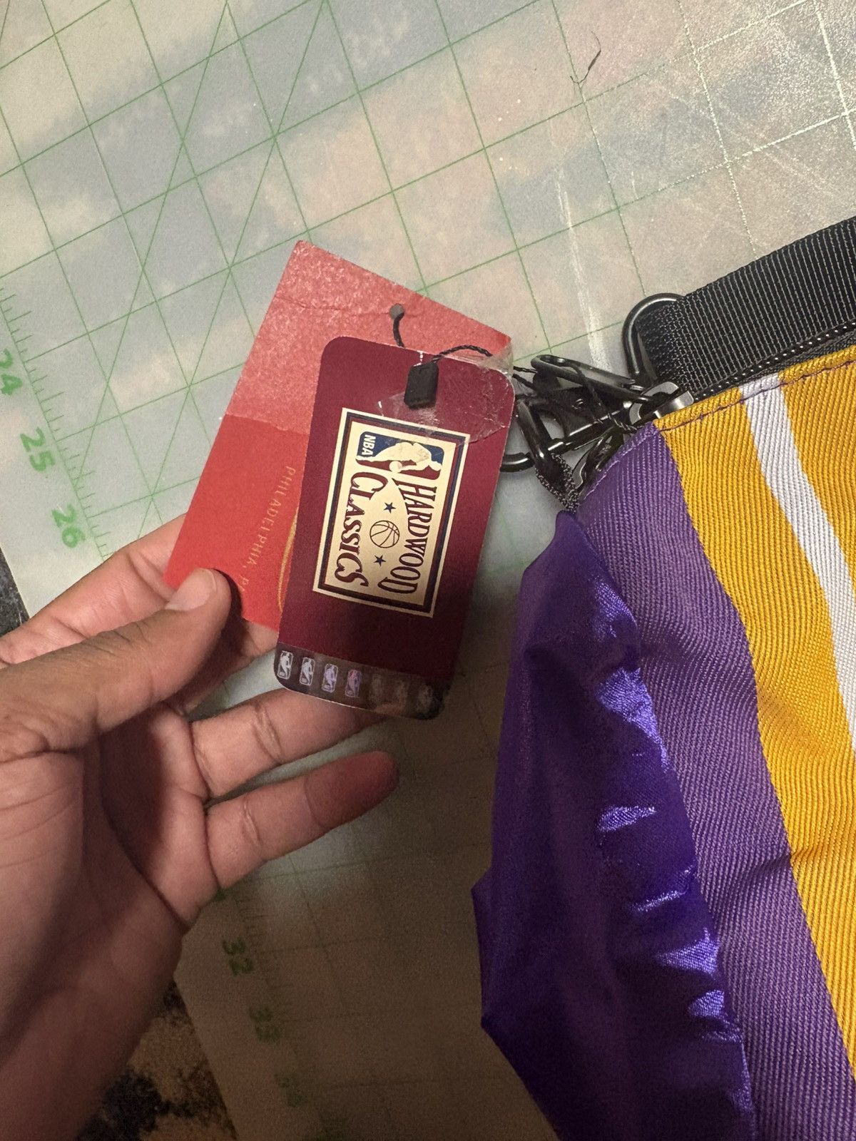 Mitchell & Ness Los Angeles Lakers Satin Duffel Bag By Mitchell & Ness Size 30 - 2 Thumbnail