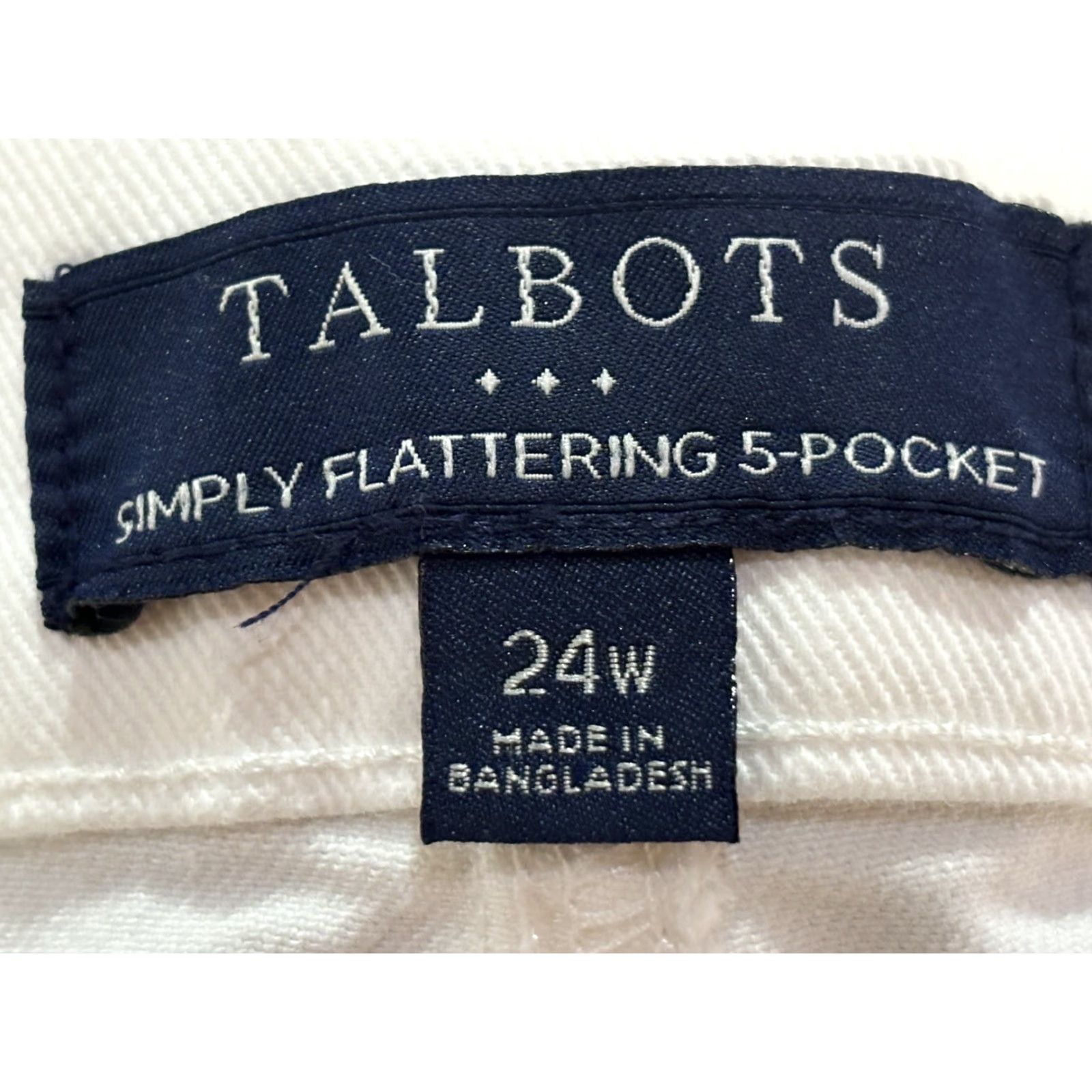 Talbots Talbots Simply Flattering 5 Pocket Crop Jeans 24W Plus White Ankle Buttons Size 42" / US 20 - 6 Thumbnail