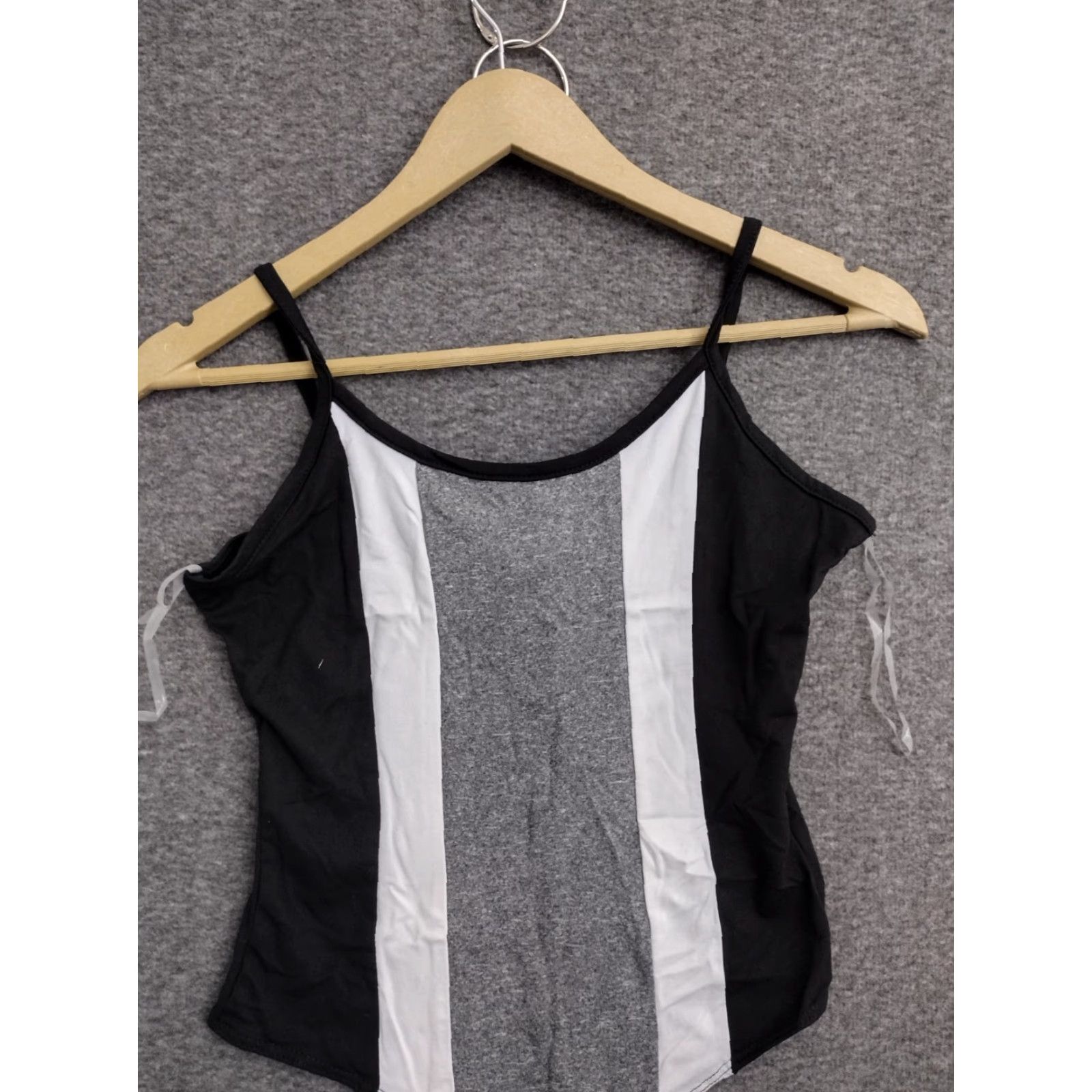 Vintage Codigo Bodysuit Womens M Black/White/Gray Tank Strap Fitted") Size M / US 6-8 / IT 42-44 - 3 Thumbnail