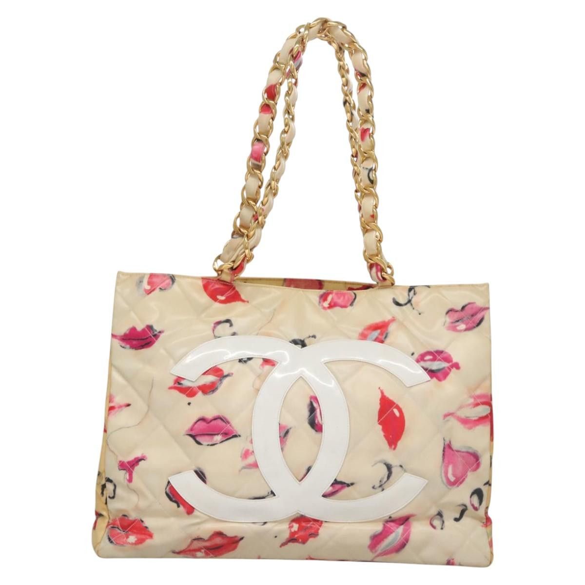 Chanel Cc Totebag Beige Patent Leather Tote Bag (Pre-Owned), Women's