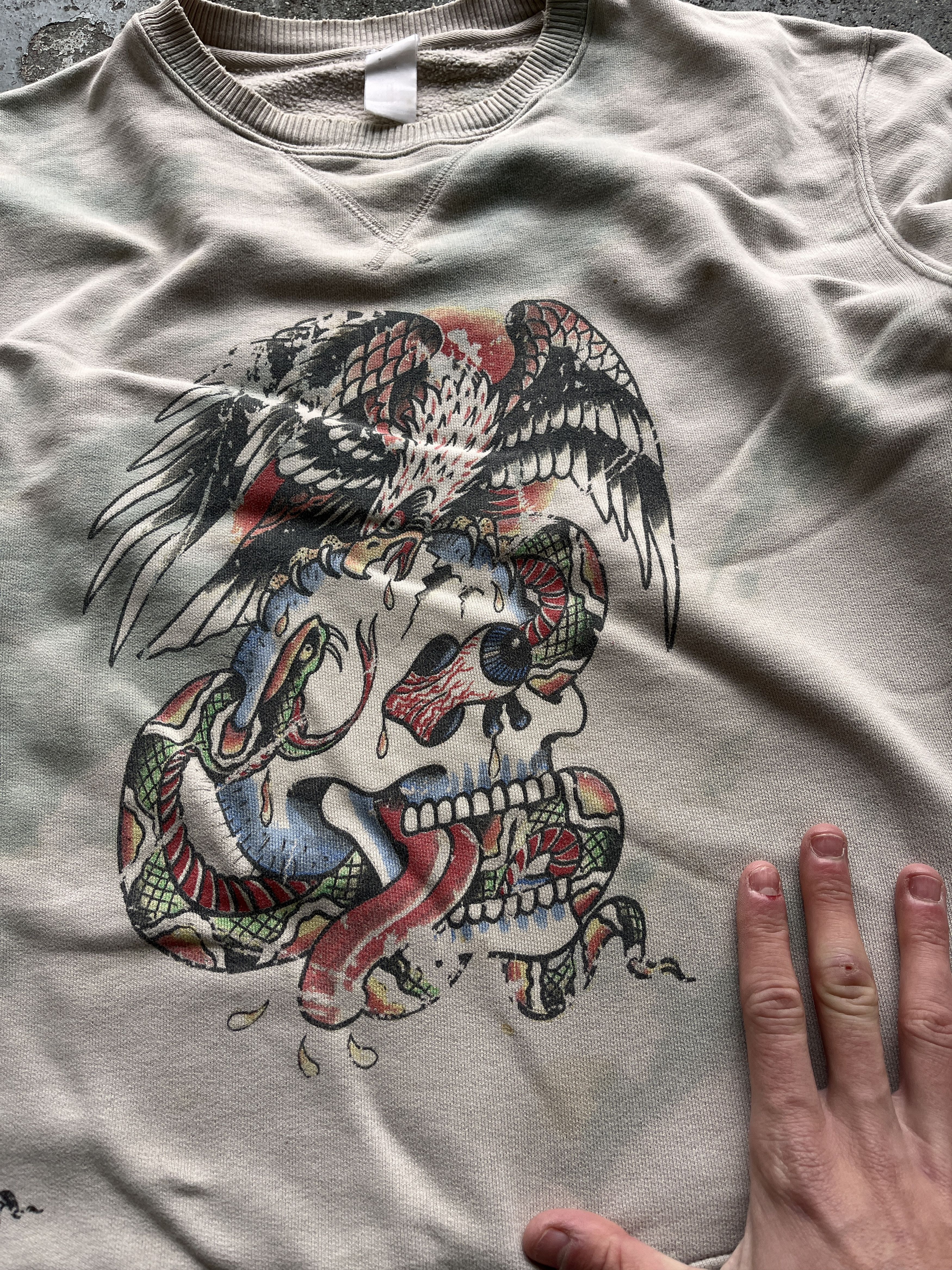 Ed Hardy ed hardy all over print tattoo grunge vintage sweatshirt Size US L / EU 52-54 / 3 - 3 Thumbnail