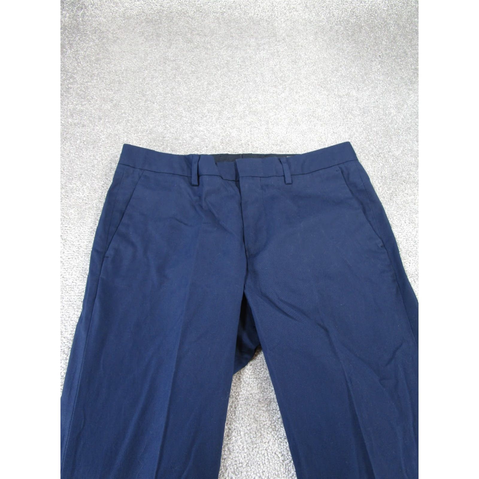 Bonobos Bonobos Dress Pants Mens 33 Navy Blue Flat Front Knit Regular Fit Business Casual Trousers Mens Size US 33 - 2 Thumbnail