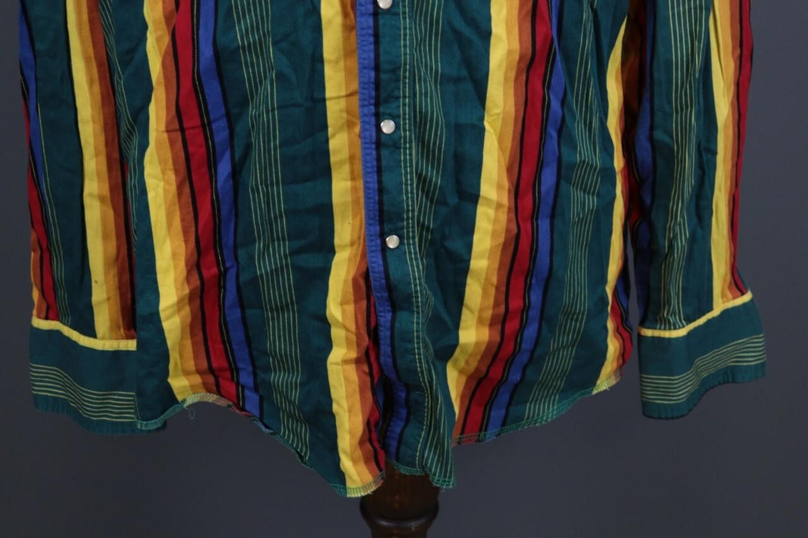 Wrangler Wrangler Multi Striped Collar Snap Front Western Shirt Size US M / EU 48-50 / 2 - 3 Thumbnail