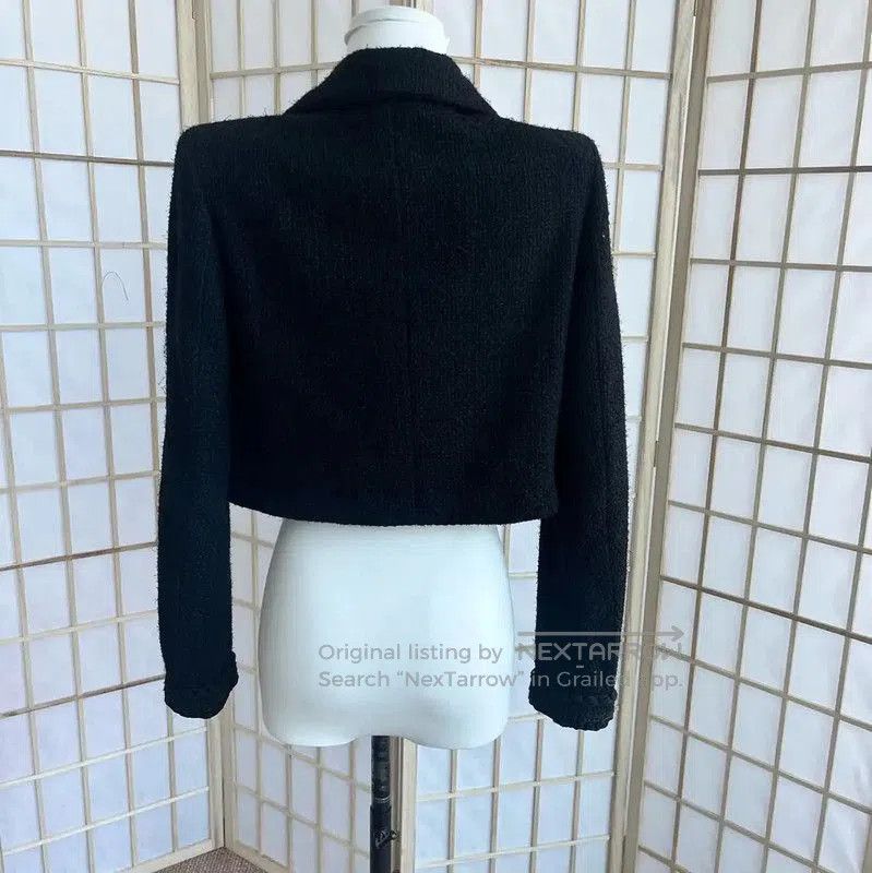 Chanel Chanel Black Wool Cropped Jacket Size S . Size S / US 4 / IT 40 - 2 Thumbnail