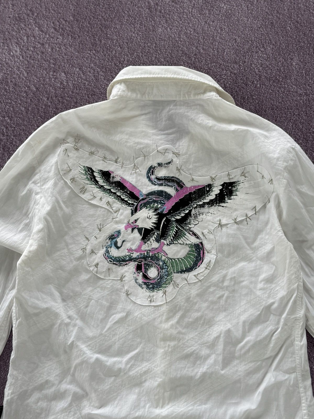 Roberto Cavalli Archive Roberto Cavalli Glamour “Eagle” Logo Blouse Size XL / US 12-14 / IT 48-50 - 2 Thumbnail