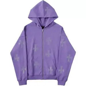 Japanese Brand Rhinestone Cross Zip Up Hoodie Size US L / EU 52-54 / 3 - 3 Thumbnail