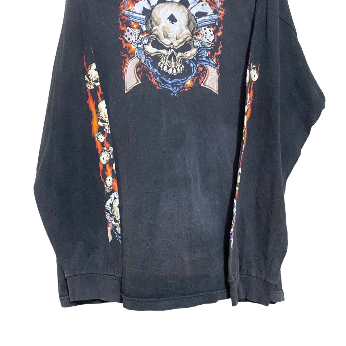 Vintage Vintage Aces Of Spades Skull Flame Shirt Longsleeve Size US XXL / EU 58 / 5 - 4 Thumbnail