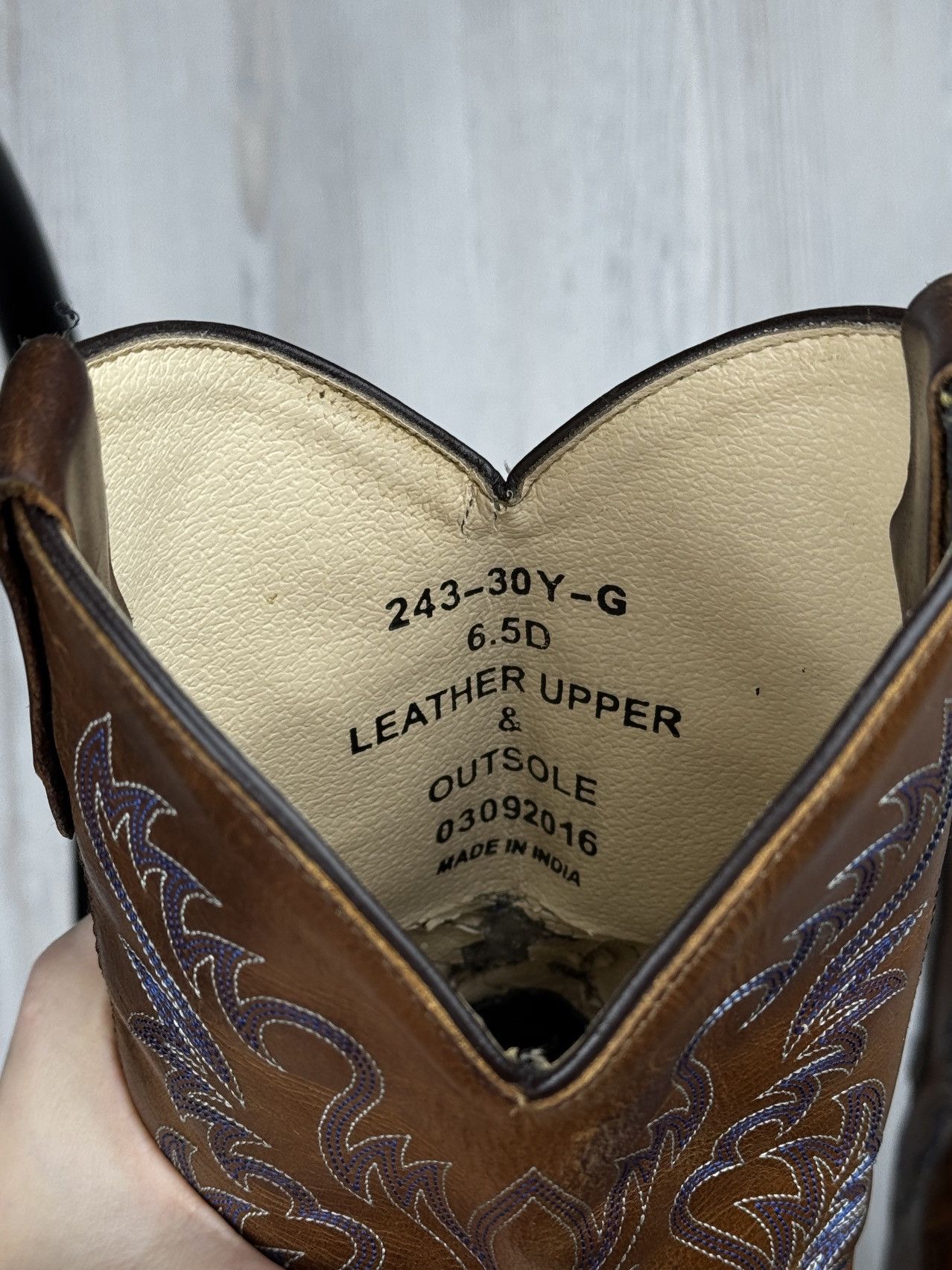 Cowboy Equipment Tin Star Boots Cowboy Western Texas Leather shoes size 6.5D Size US 6.5 / EU 39-40 - 16 Thumbnail