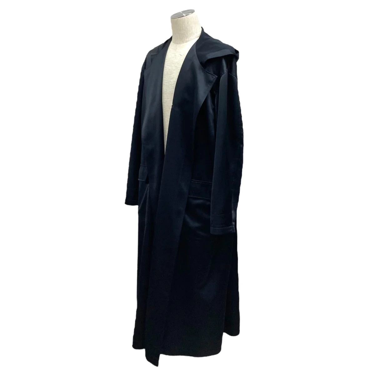 image of Yohji Yamamoto 95Aw Sample Hooded Stuff Coat in Black, Men's (Size Medium)