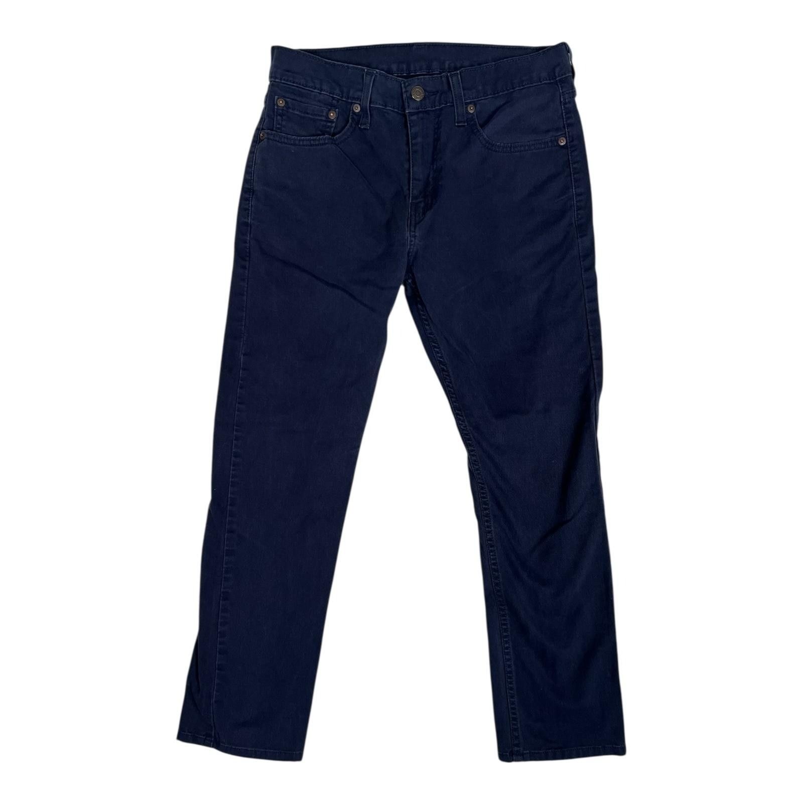 Levi's Levi's Jeans Mens 29x27 Blue Straight Fit Stretch Dark Wash Size US 29 - 1 Thumbnail